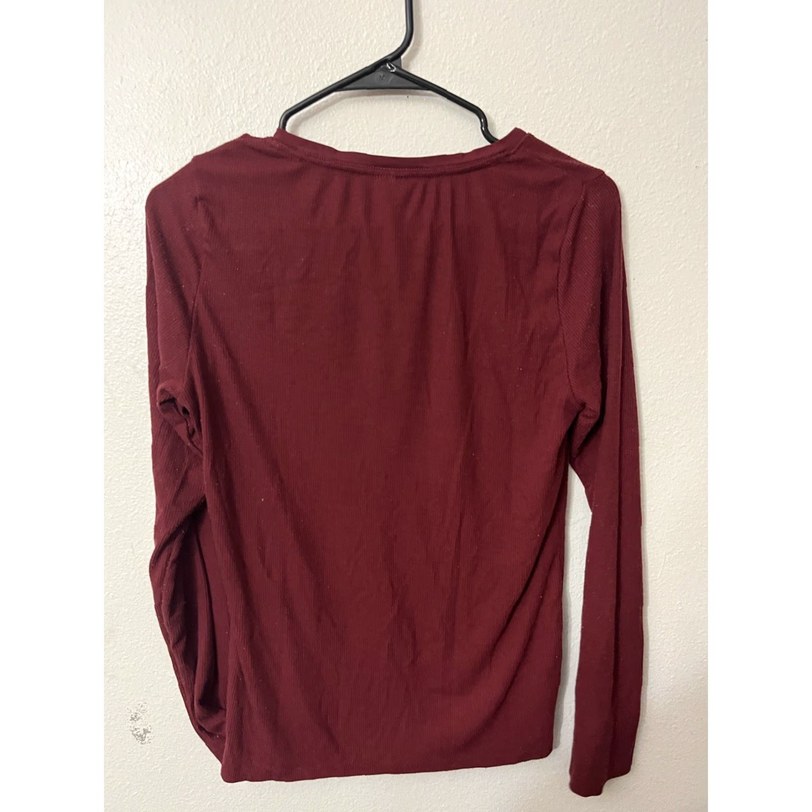 Calvin Klein VINTAGE CALVIN KLEIN Sleepshirt Women Henley Long Sleeve Red S Size S / US 4 / IT 40 - 4 Thumbnail