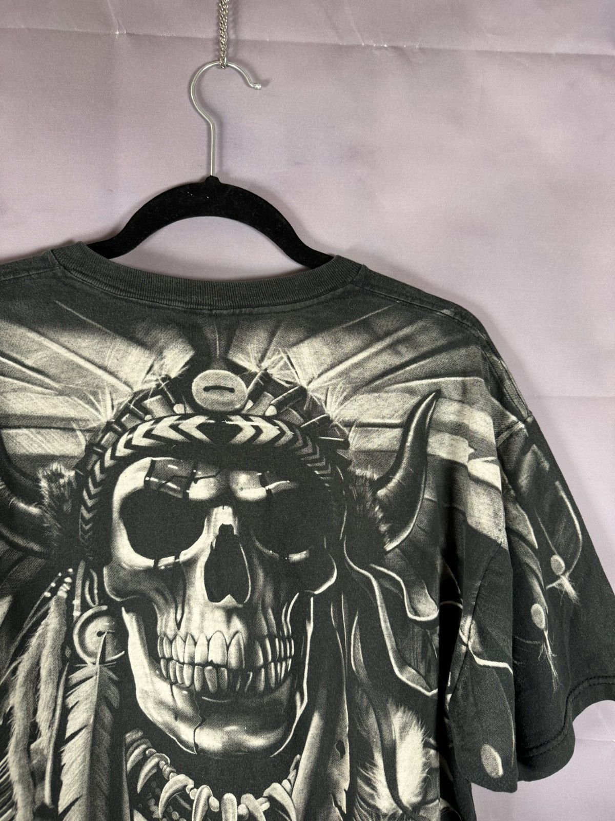 Liquid Blue × Vintage 90’s Vintage 1997 Liquid Blue Shirt XL Skeleton Indian AOP Size US L / EU 52-54 / 3 - 16 Thumbnail