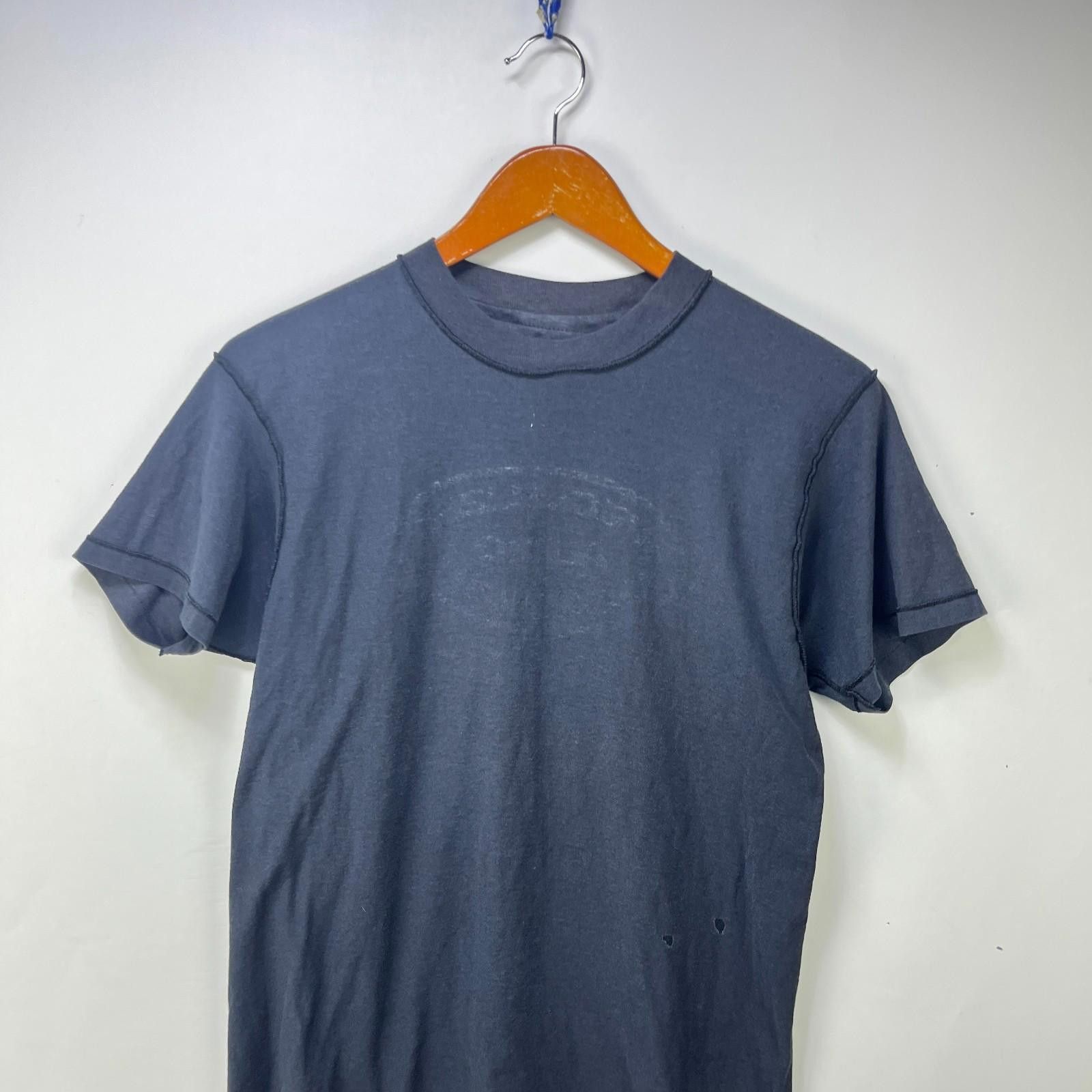 Hanes Vintage 80s Faded Blank Black Hanes Shirt Large Inside Out Size US L / EU 52-54 / 3 - 2 Thumbnail