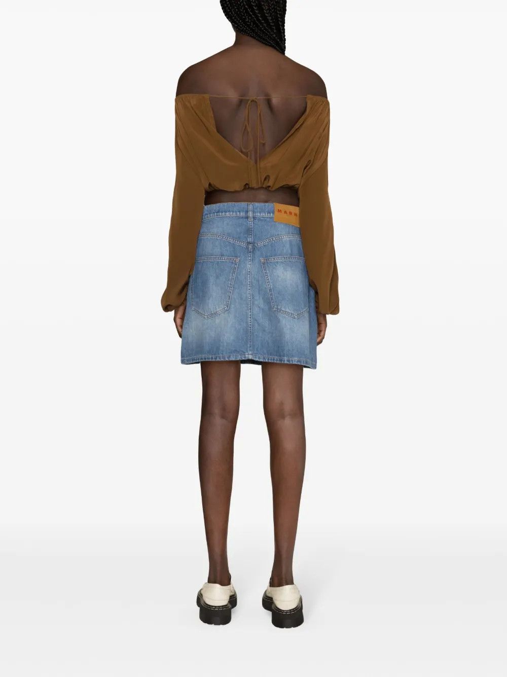 Marni o1y1125 Denim Mini Skirt in Blue Size 27" / US 4 / IT 40 - 3 Thumbnail
