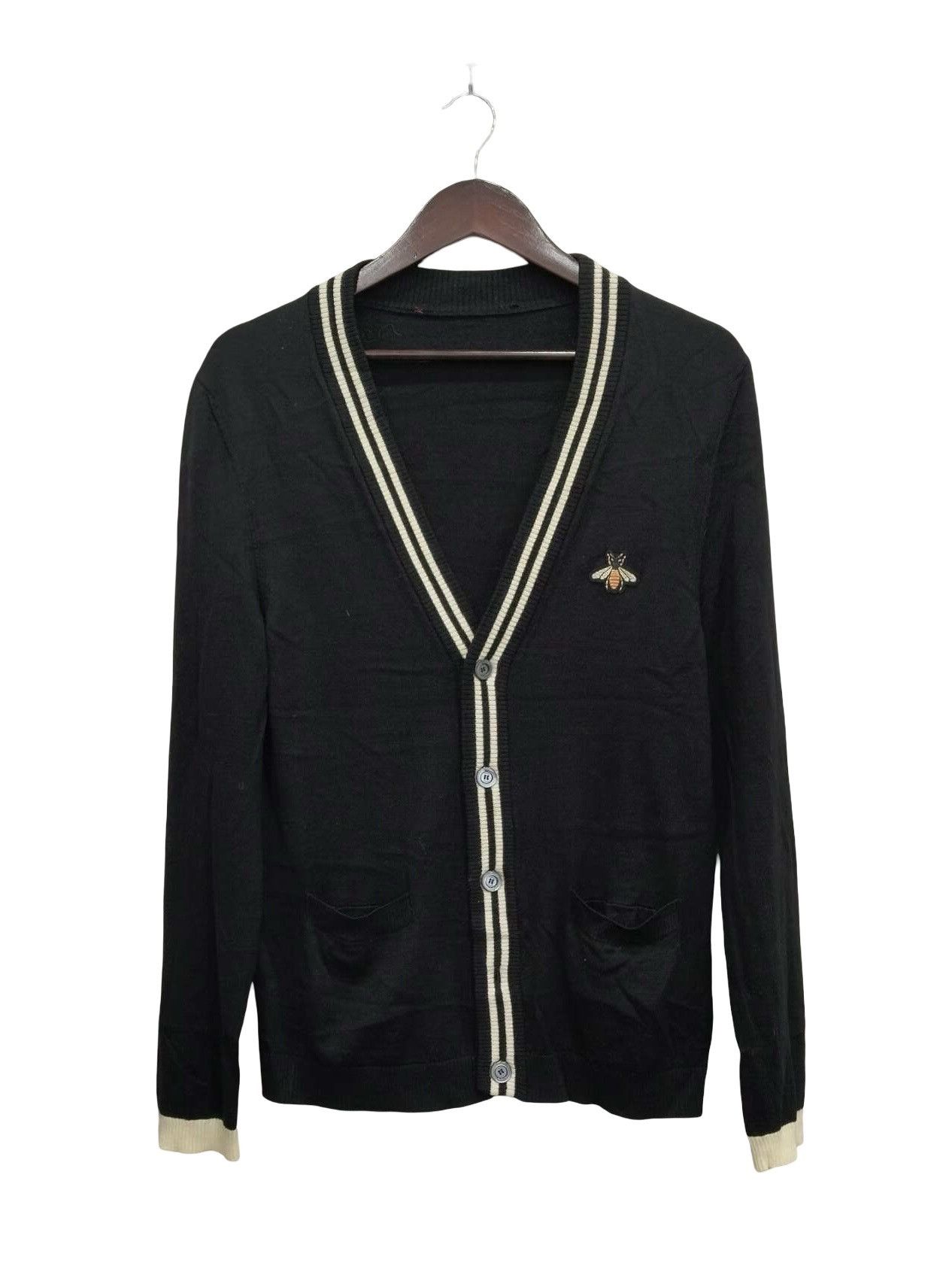 Gucci Gucci Bee patch wool knit cardigan Size US S / EU 44-46 / 1 - 1 Thumbnail