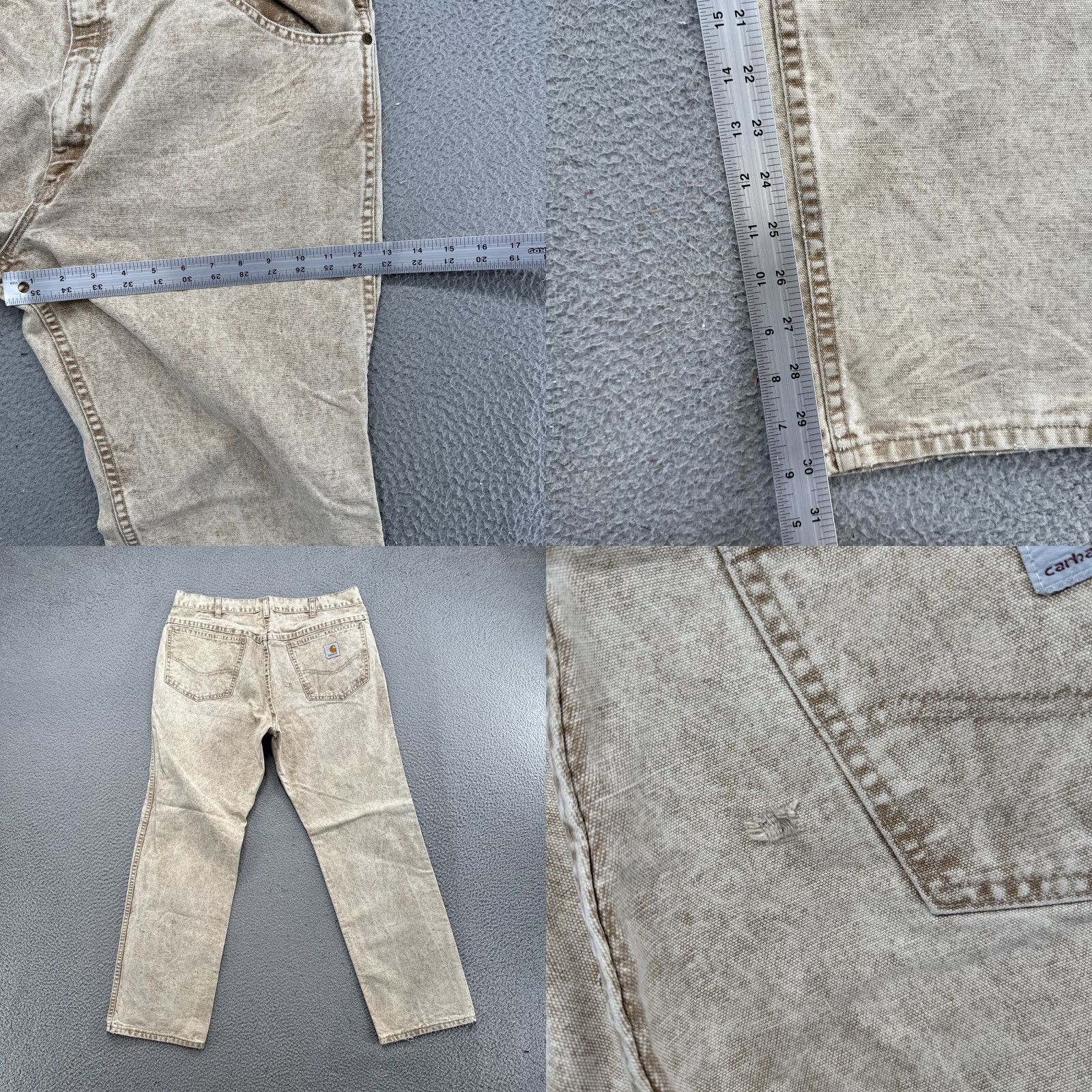 Carhartt VINTAGE Carhartt Jeans 100 Years USA Union Made Beige Brown Denim Size 36x30 Men’s Cotton Canvas 80s Straight Mens Size US 36 / EU 52 - 8 Thumbnail