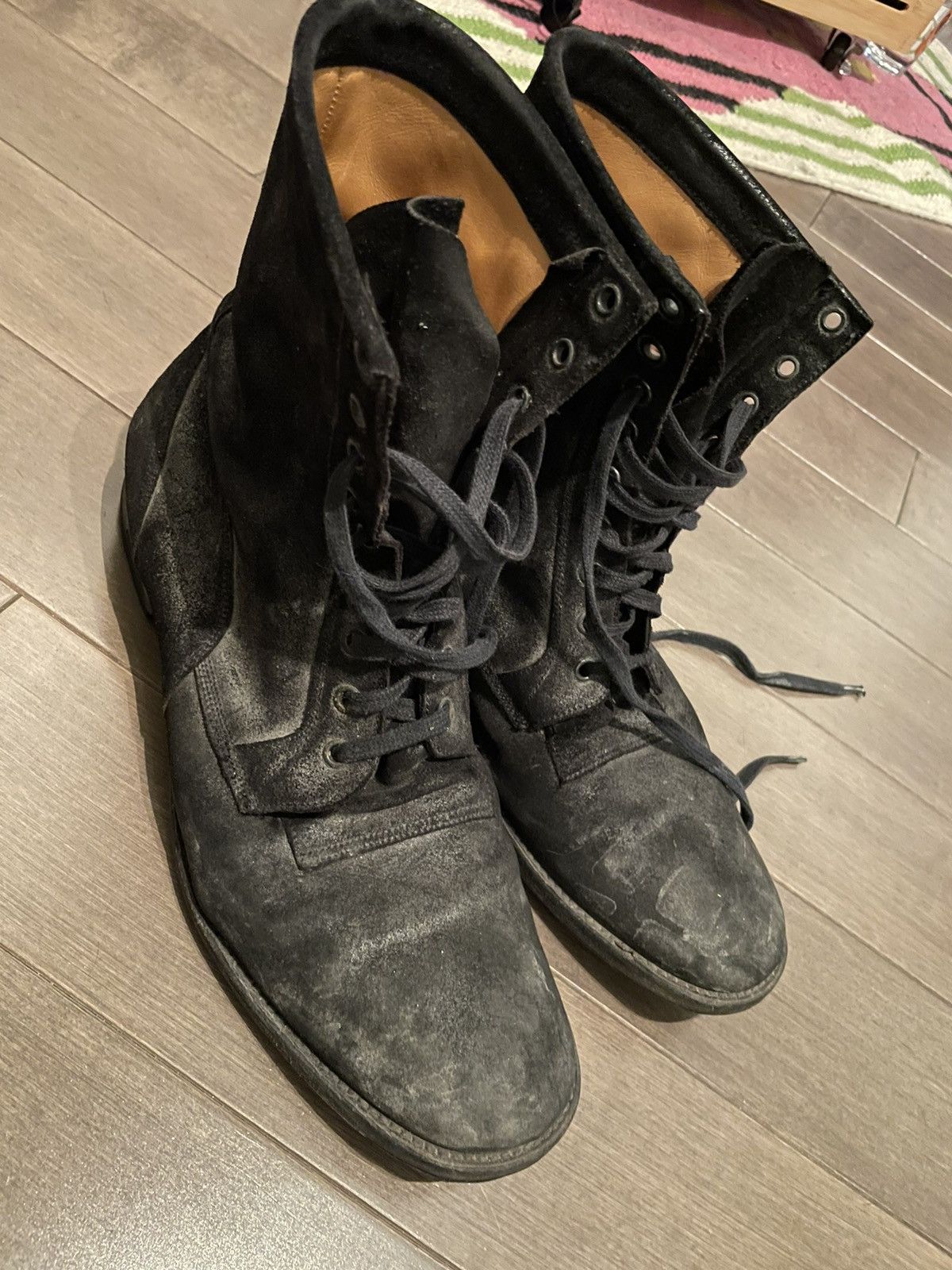 margiela scuffed combat boots
