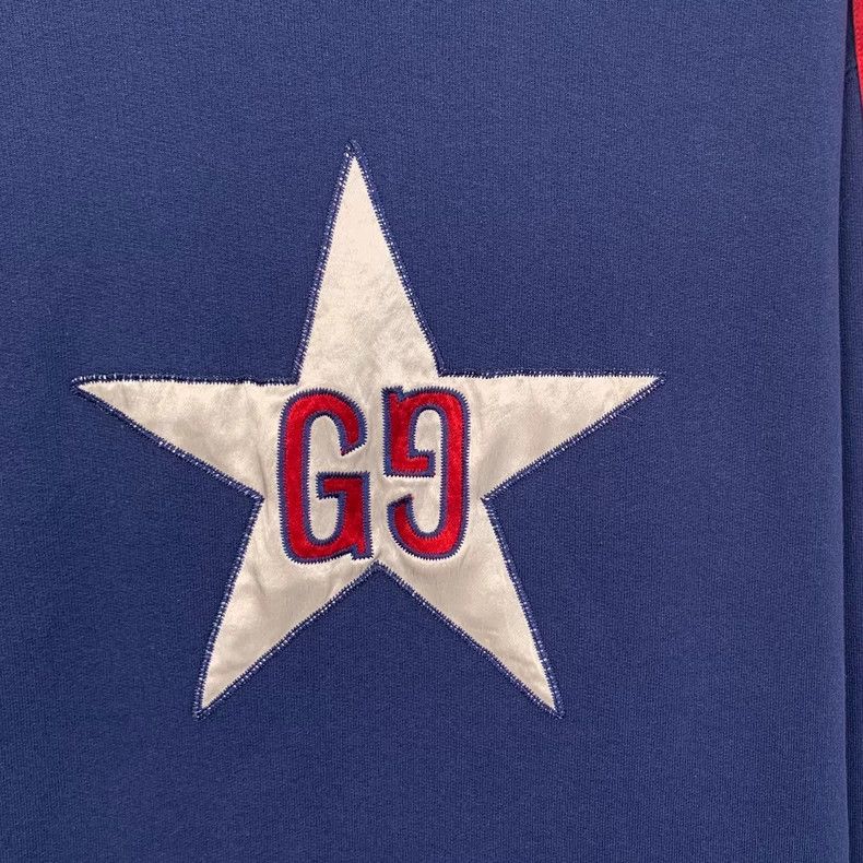 Gucci Gucci Blue double G five-pointed star embroidered round-nec Size US M / EU 48-50 / 2 - 5 Thumbnail