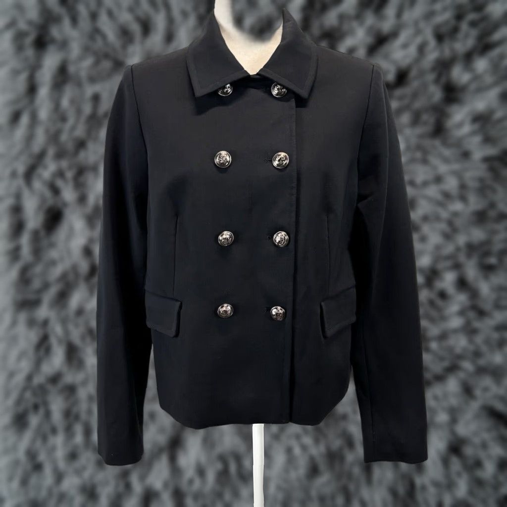 Lands' End Lands' End Pea Coat Jacket Women's Black Lined Military Classic Short Style Double Breasted Size 12 Size XL / US 12-14 / IT 48-50 - 1 Thumbnail