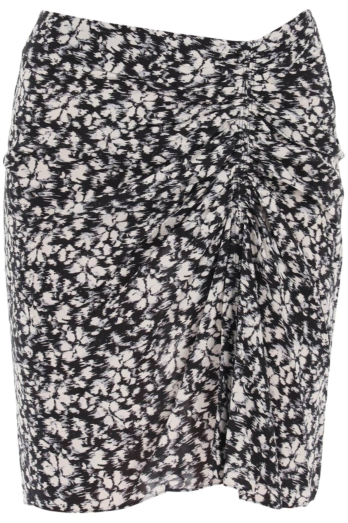 image of Isabel Marant Etoile Angelica Viscose Mini Skirt in Black White, Women's (Size 26)