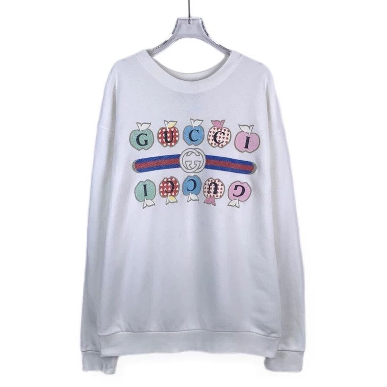 Gucci Gucci Logo apple print round neck white cotton long-sleeved Size US XS / EU 42 / 0 - 1 Thumbnail