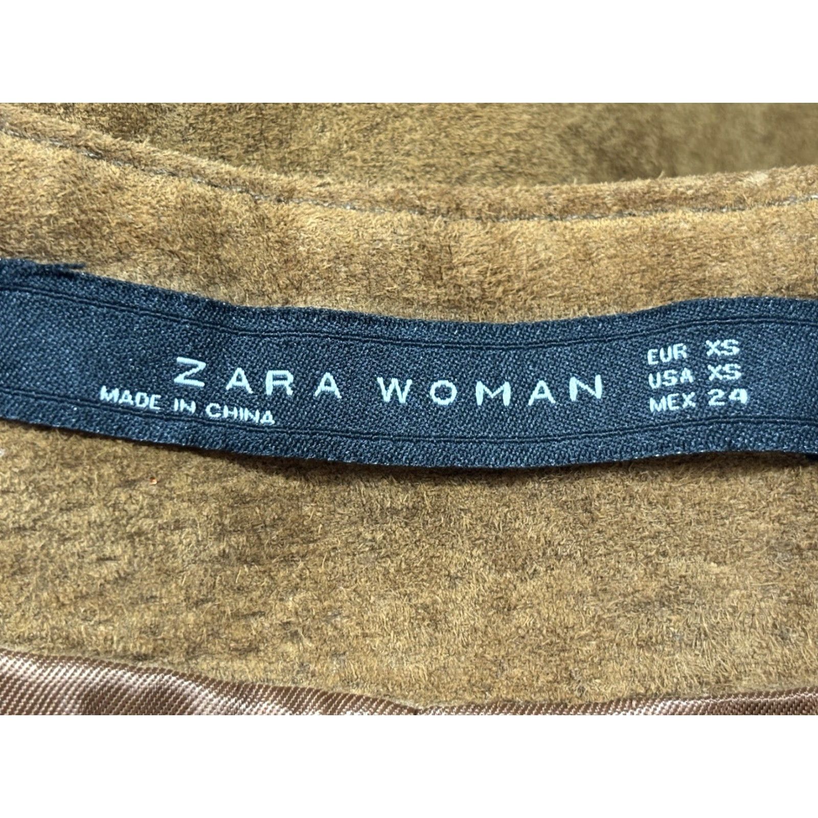 Zara Zara Skirt Brown Suede Aline Women’s XS Snap Front Mini 27”x16.5” Festival Size 26" / US 2 / IT 38 - 5 Thumbnail
