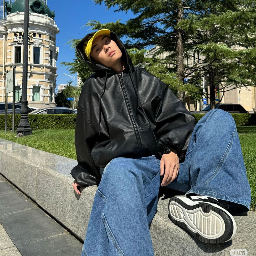 Japanese Brand × Vintage High Street Black Pu Leather Windbreaker Coat Size US XXL / EU 58 / 5 - 5 Thumbnail