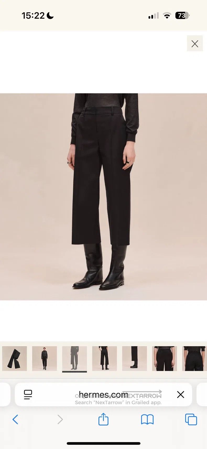 Hermes Hermes Black Straight Pants, Suit or Casual Pants, Versati Size 42" / US 20 - 6 Thumbnail