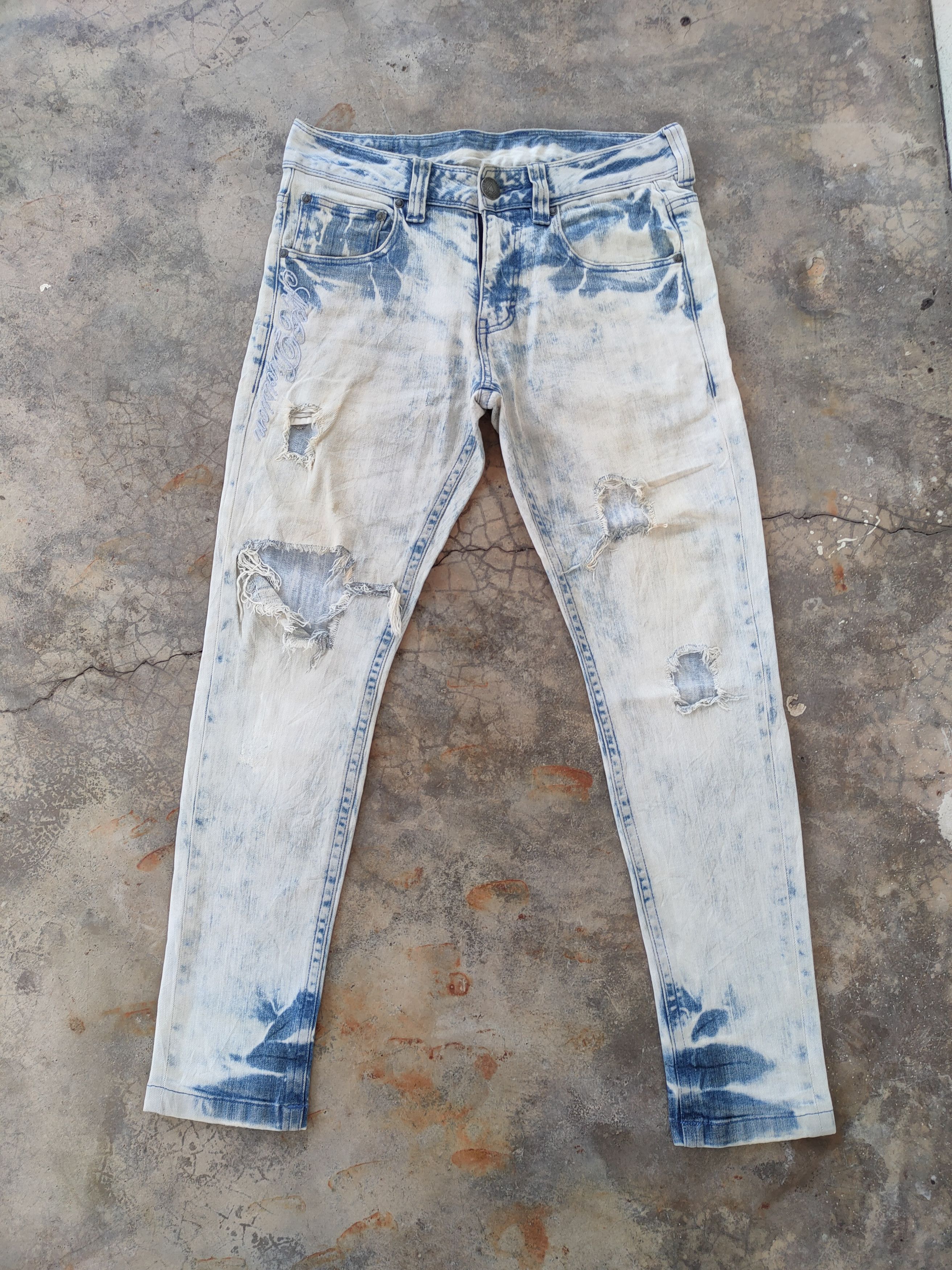 Japanese Brand VINTAGE MCD PUNK ROCK FADED WASH DISTRESSED JEANS PANTS Size US 32 / EU 48 - 1 Thumbnail