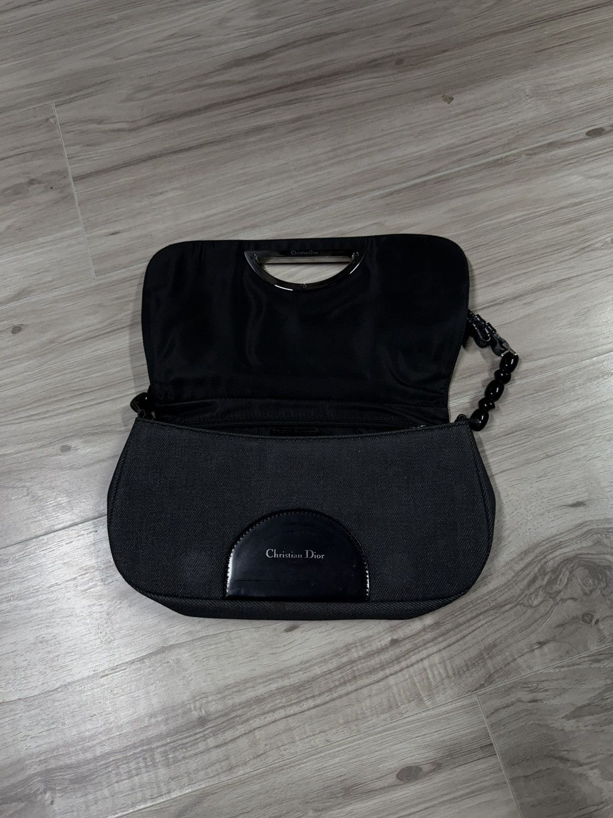 Dior Christian Dior Black Handbag Women’s Canvas Leather Tote Bag Size ONE SIZE - 10 Thumbnail