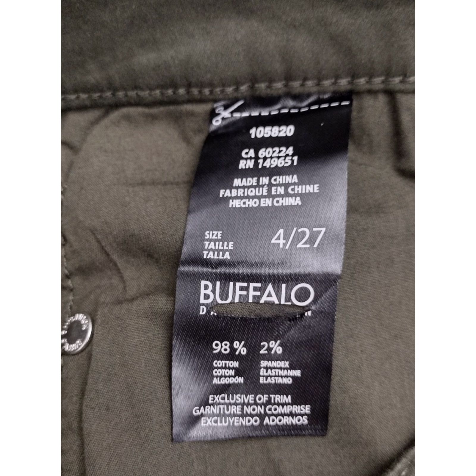 Buffalo David Bitton Buffalo David Bitton Jeans Olive Green Skinny Stretch 4 Women's Jeans 28 Inseam 5-Pocket Mid Rise Denim Size 27" / US 4 / IT 40 - 5 Thumbnail