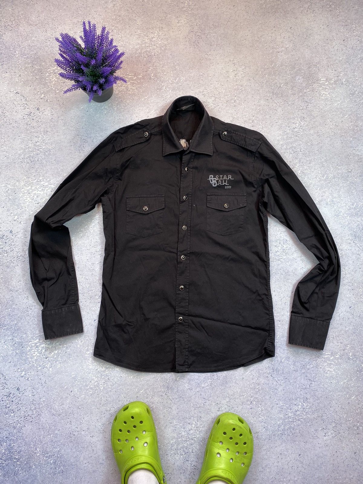 G-Star G Star Raw Men’s Black Shirt With Big Logo Size US M / EU 48-50 / 2 - 3 Thumbnail
