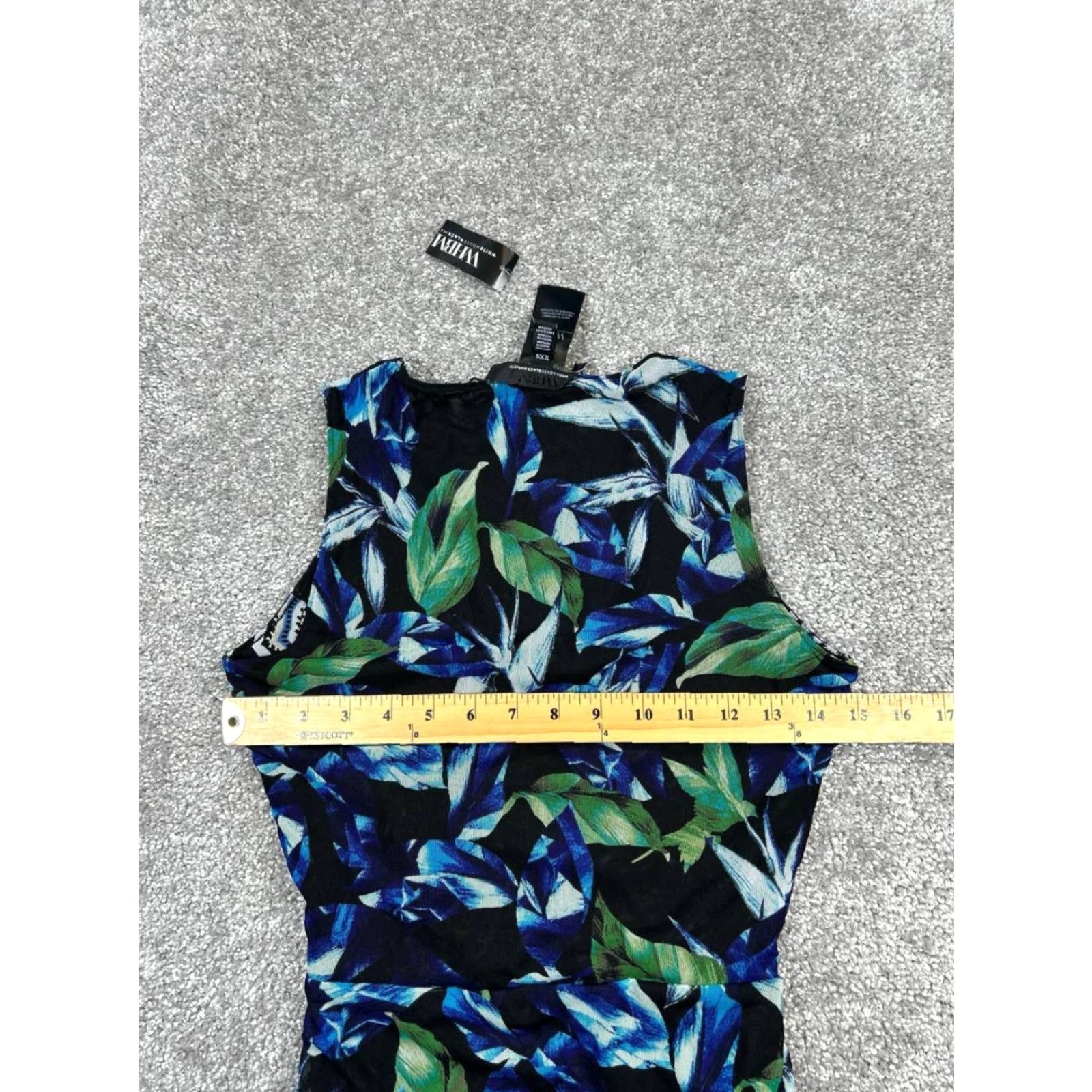 White House Black Market White House Black Market Dress Womens 2XS Blue Floral Bodycon Sleeveless V-Neck Knee Length Pullover Casual Polyester Size XXS / US 00 / IT 34 - 6 Thumbnail