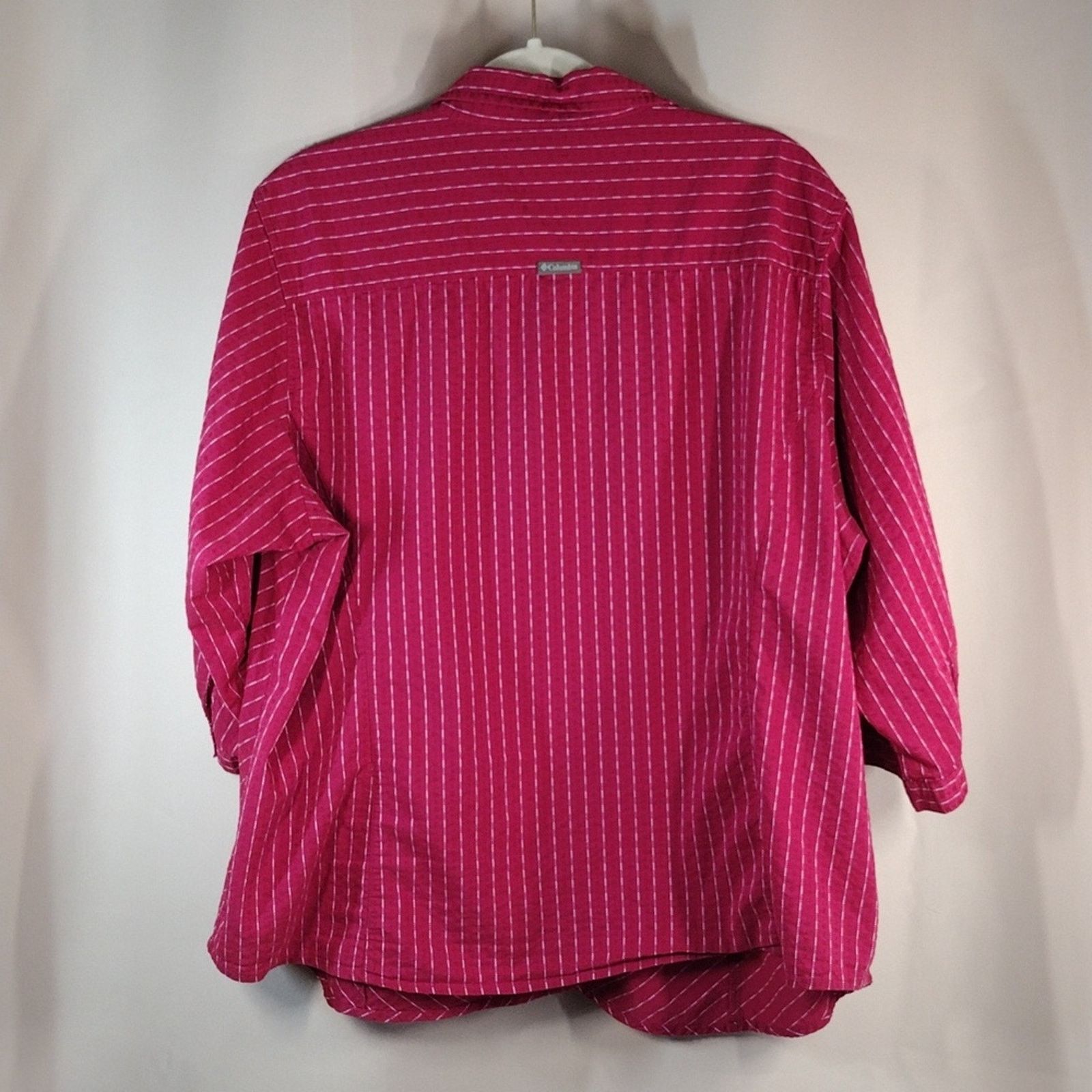 Columbia Columbia Red Stripes Plus Size Cotton Lightweight Shirt Size XXL / US 16-18 / IT 52-54 - 2 Thumbnail