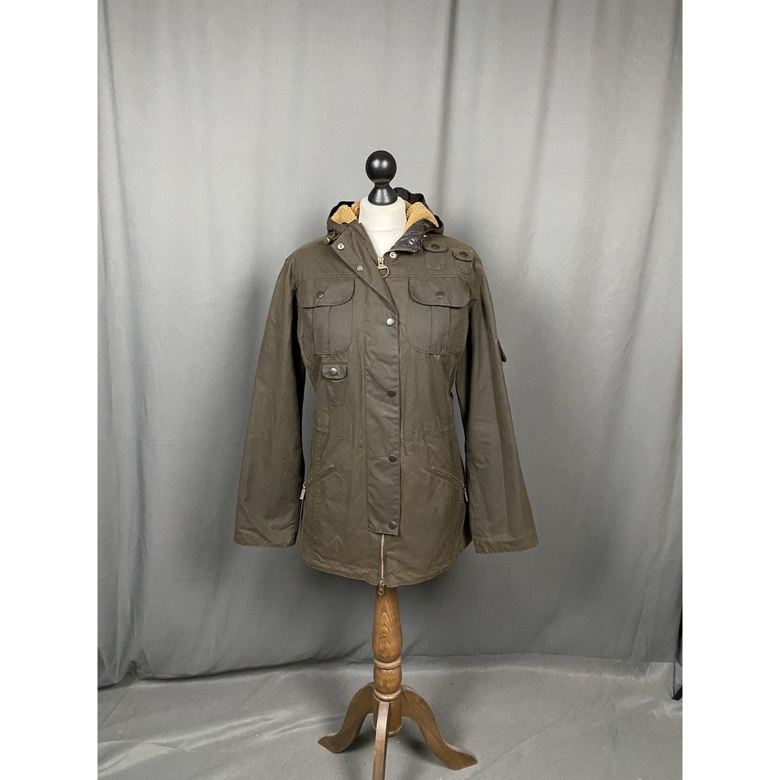 Barbour Barbour Winter Force Women's Brown Insulated Waxed Parka Jac Size XL / US 12-14 / IT 48-50 - 3 Thumbnail