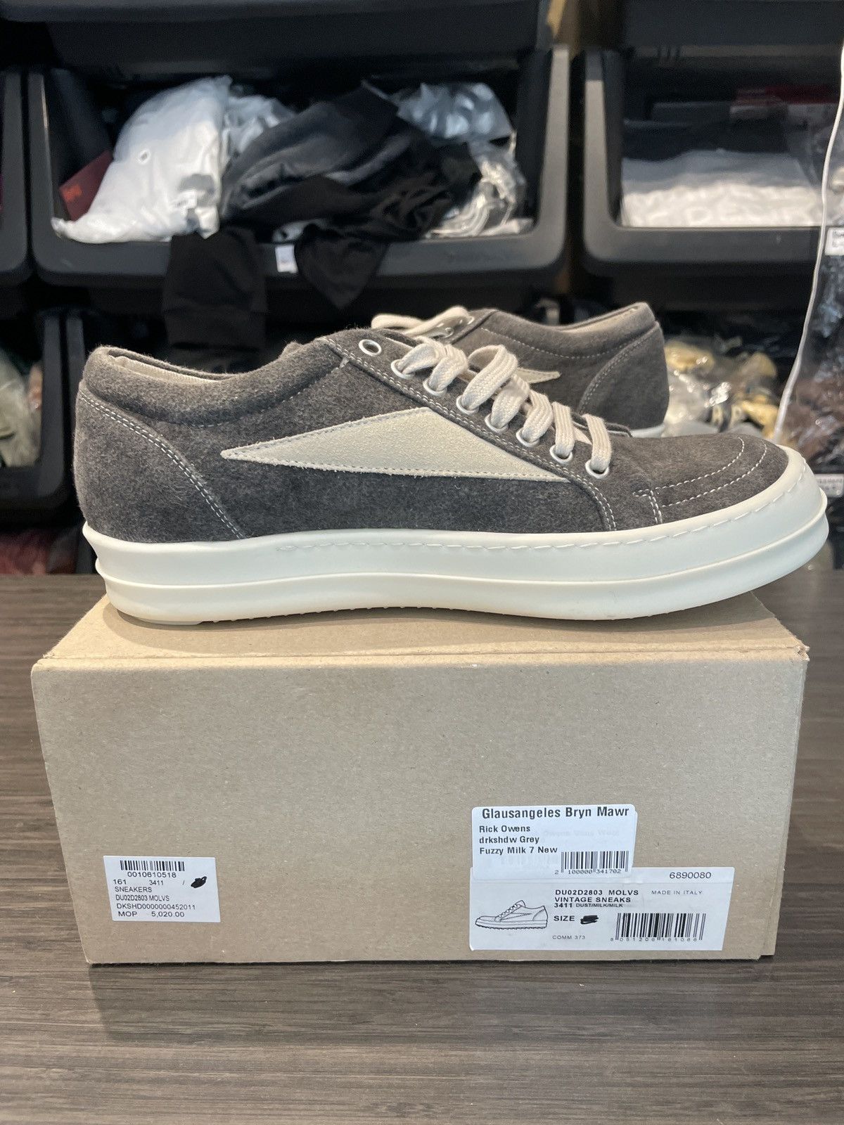 Rick Owens Jumbo Lace Padded Sneaker Low Amethyst Milk