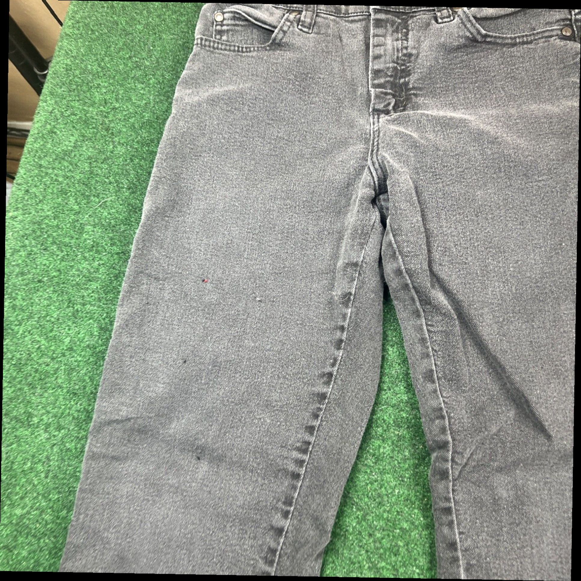 Lee Lee Relaxed Fit at the Waist Womens Petites Size 4p Button Pants 26x27 Black Size 27" / US 4 / IT 40 - 5 Thumbnail