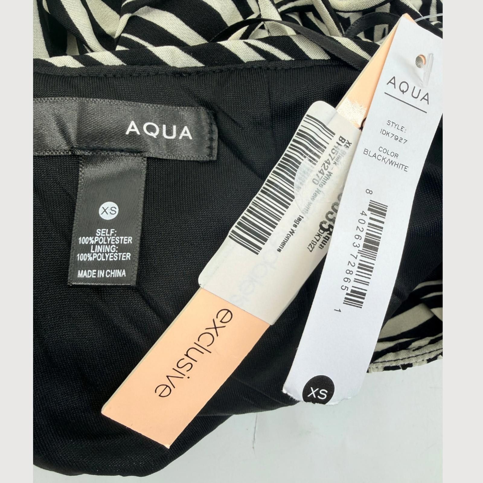 Aquascutum Aqua Zebra Ruched Mini Dress Halter NWT XS Going Out Size XS / US 0-2 / IT 36-38 - 4 Thumbnail
