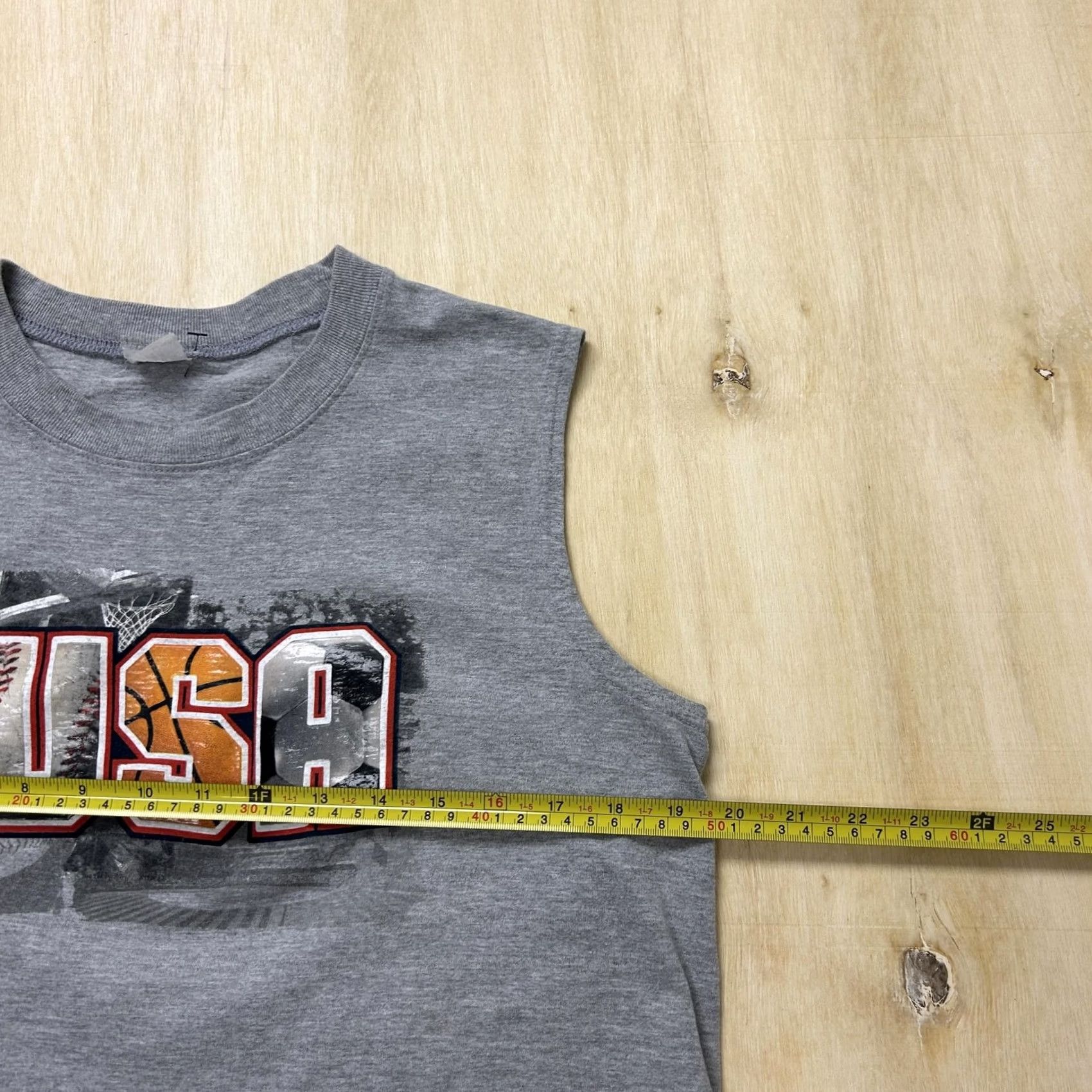 Vintage VINTAGE USA Sports Tank Mens Medium Gray Sleeveless Basketball Baseball Tank Top Size US M / EU 48-50 / 2 - 5 Thumbnail