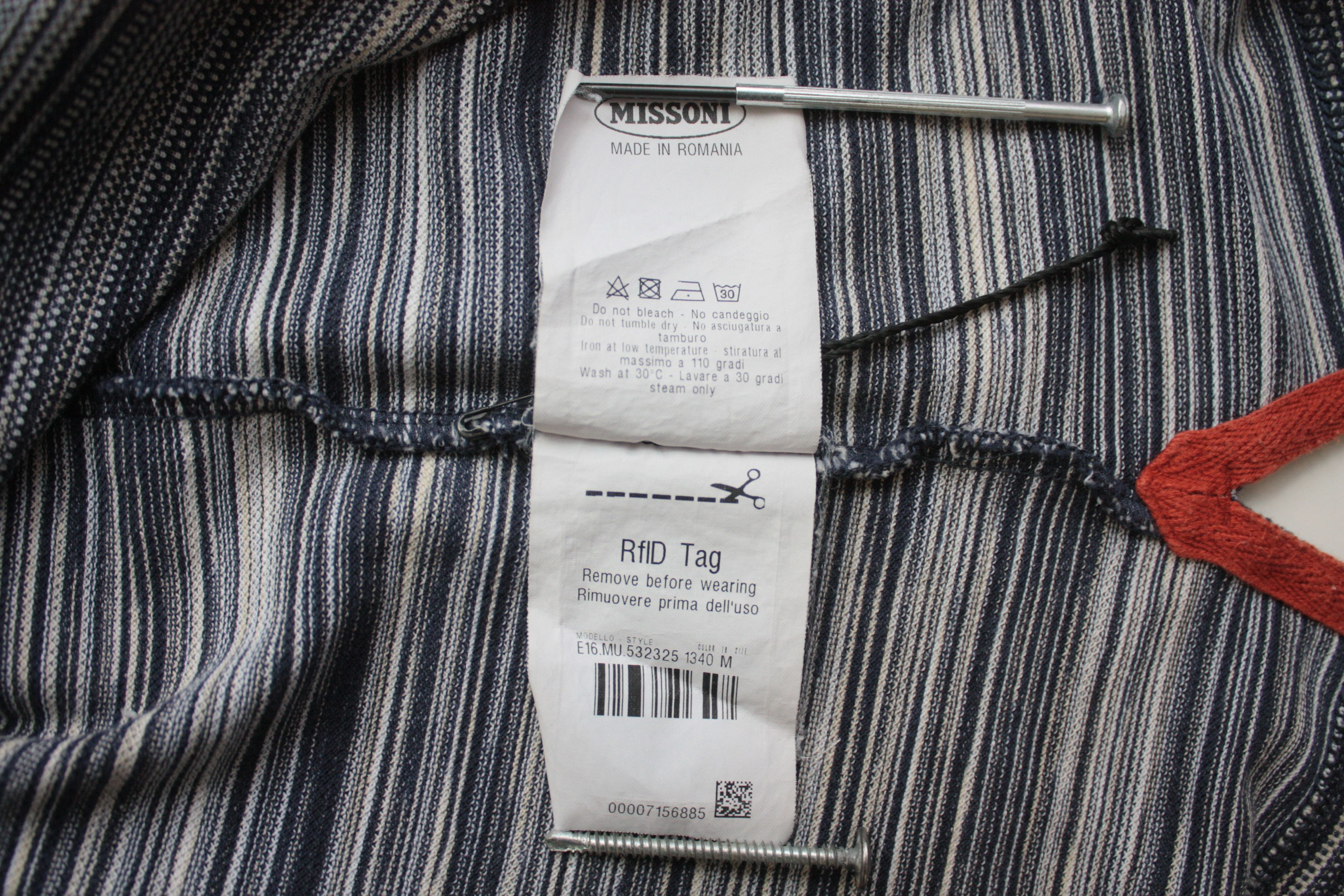 Missoni Missoni Navy Striped Polo Size US M / EU 48-50 / 2 - 9 Thumbnail