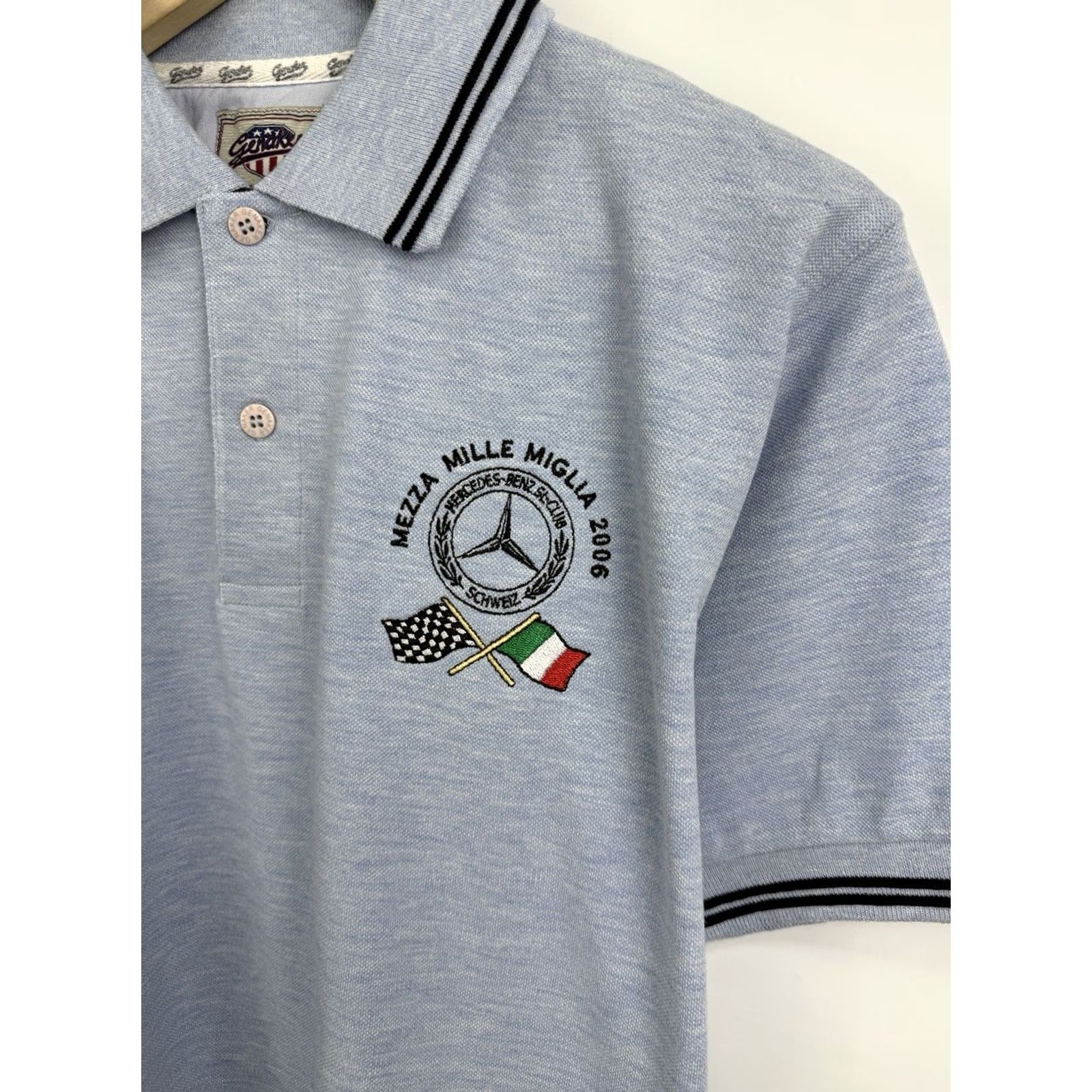 Mercedes-Benz VINTAGE Mercedes-Benz Club Schweiz Mezza Mille Miglia Polo Shirt Mens M Blue Size US M / EU 48-50 / 2 - 4 Thumbnail