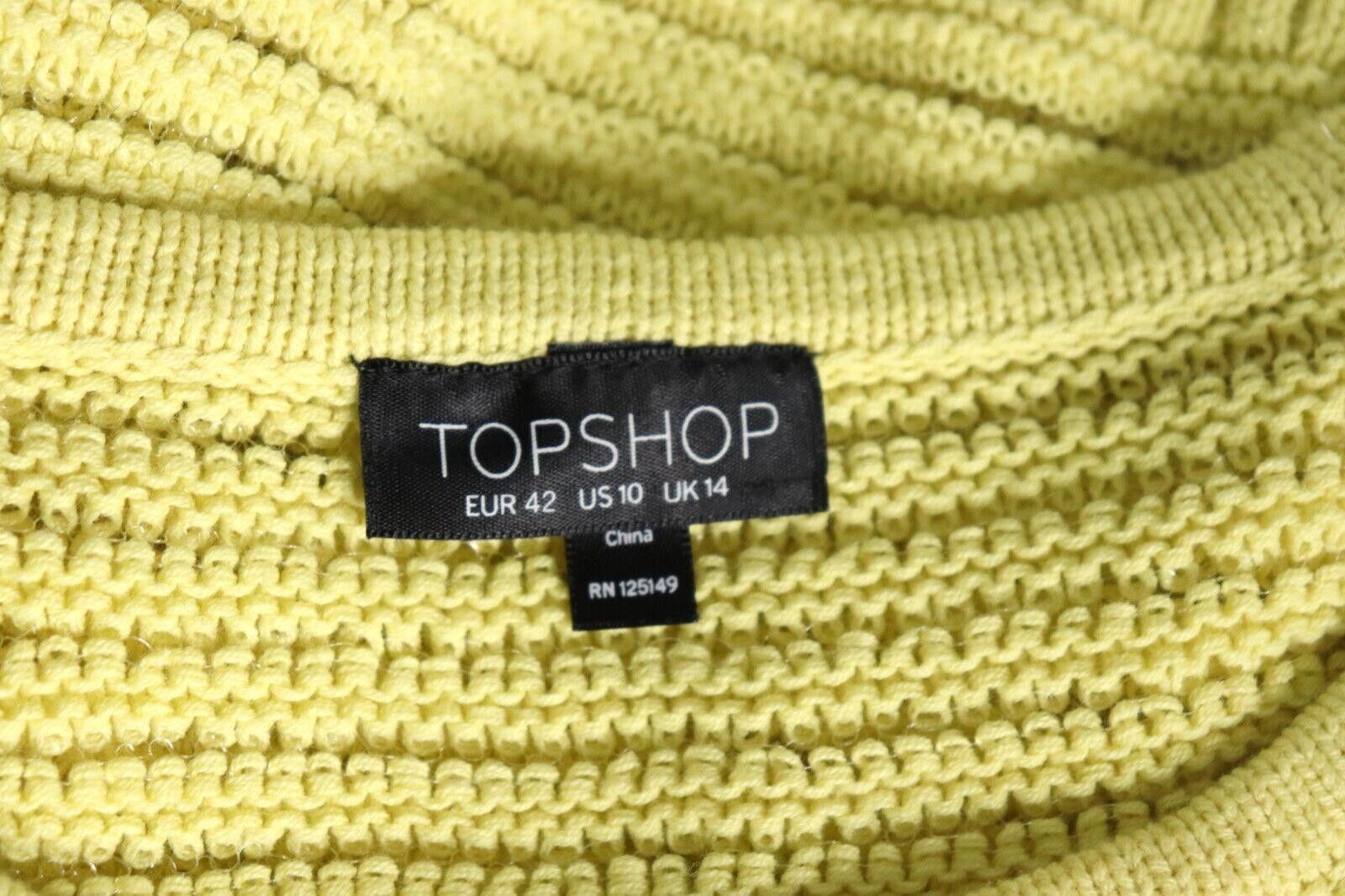 Topshop Topshop Women's US 10 Yellow Knit Pullover Sweater Shirt Top Size L / US 10 / IT 46 - 3 Thumbnail