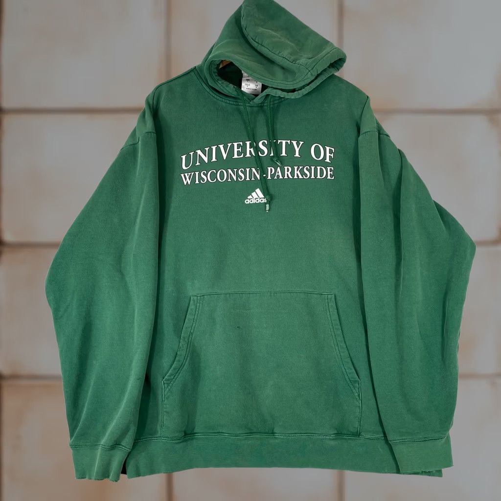 Adidas Adidas Hoodie Mens Large Green University of Wisconsin Parkside Y2K Distressed Hoodie Size US L / EU 52-54 / 3 - 1 Thumbnail