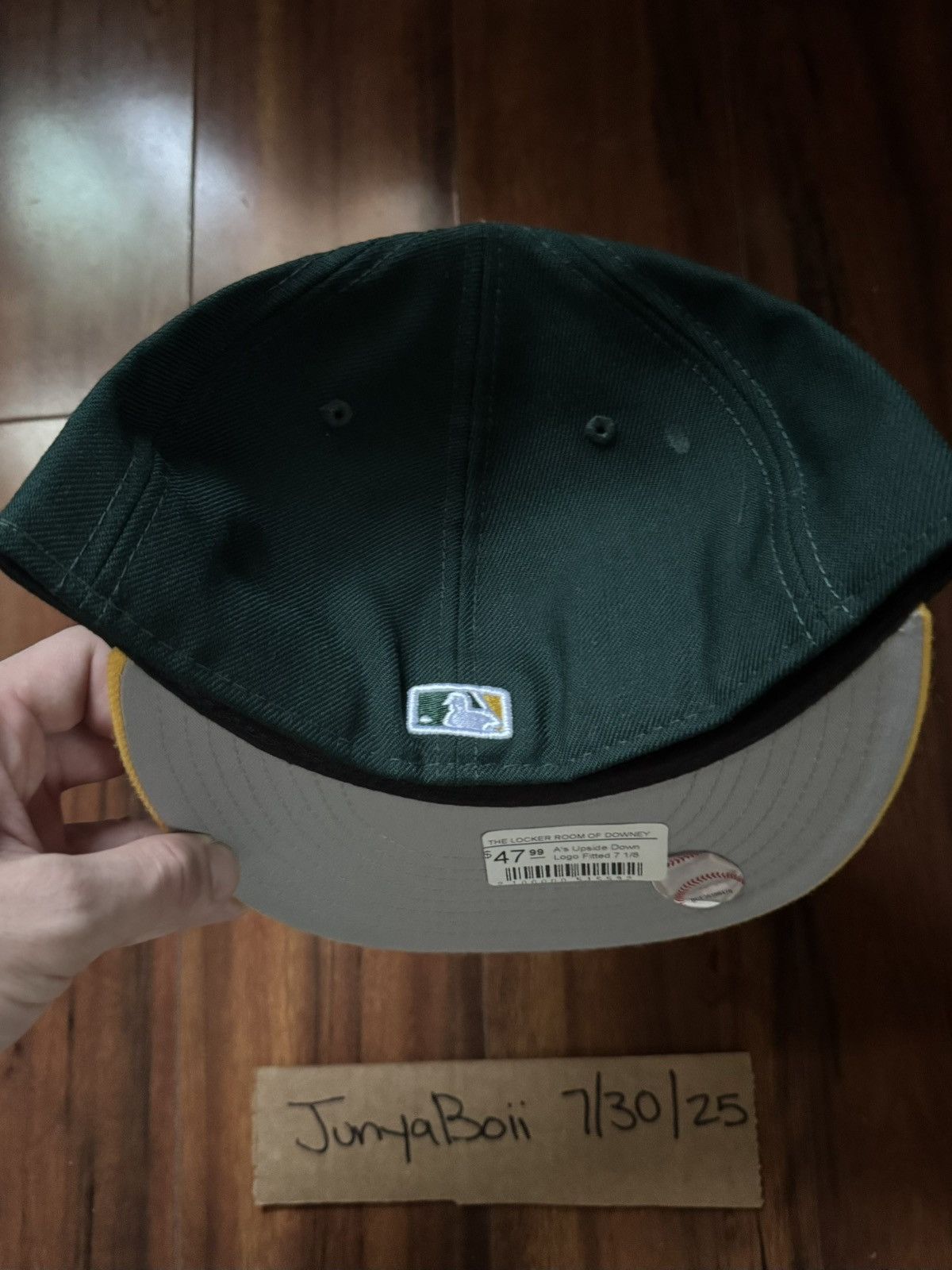 Hat Club Size 7 1/8 Wool Oakland Athletics Upside Down Logo Grey UV Size ONE SIZE - 2 Thumbnail