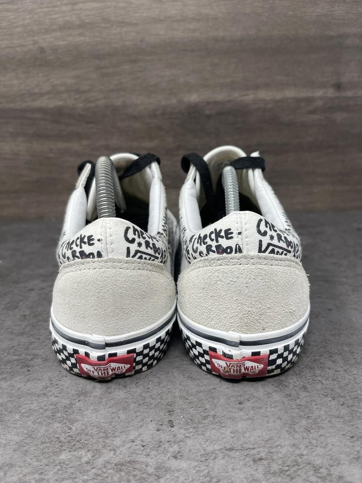 Vans Vans Old Skool Shoes Mens Size 7.5 DIY White Black Writing Size US 7.5 / EU 40-41 - 6 Thumbnail