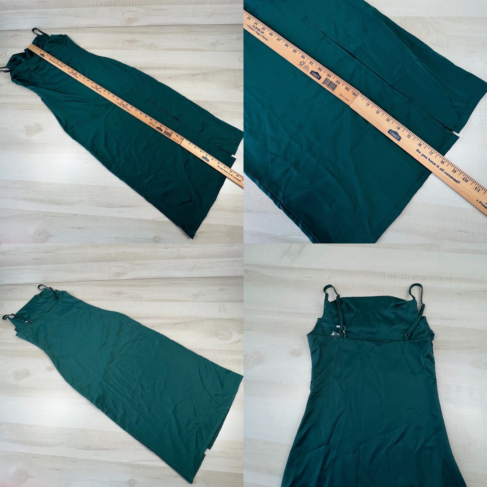 Vintage VINTAGE Fiemaoves Women's Maxi Dress XS Satin Slip Cowl Neck Side Split Strappy Formal Party Wedding Size XS / US 0-2 / IT 36-38 - 8 Thumbnail