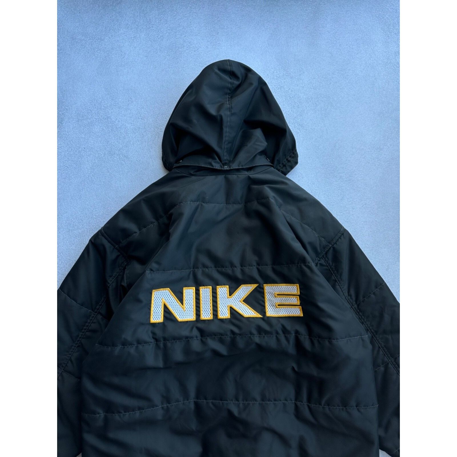Nike VTG Nike Big Logo Hooded Puffer Jacket Size US XL / EU 56 / 4 - 4 Thumbnail