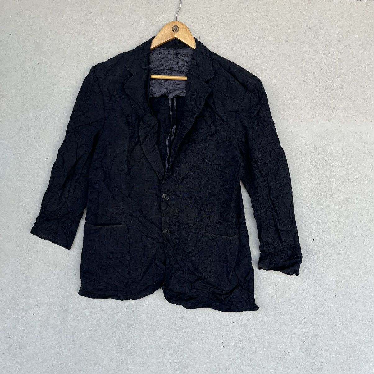 Other Vintage Burberry Black Crinkled Blazer And Notched Size M Size 38R - 2 Thumbnail