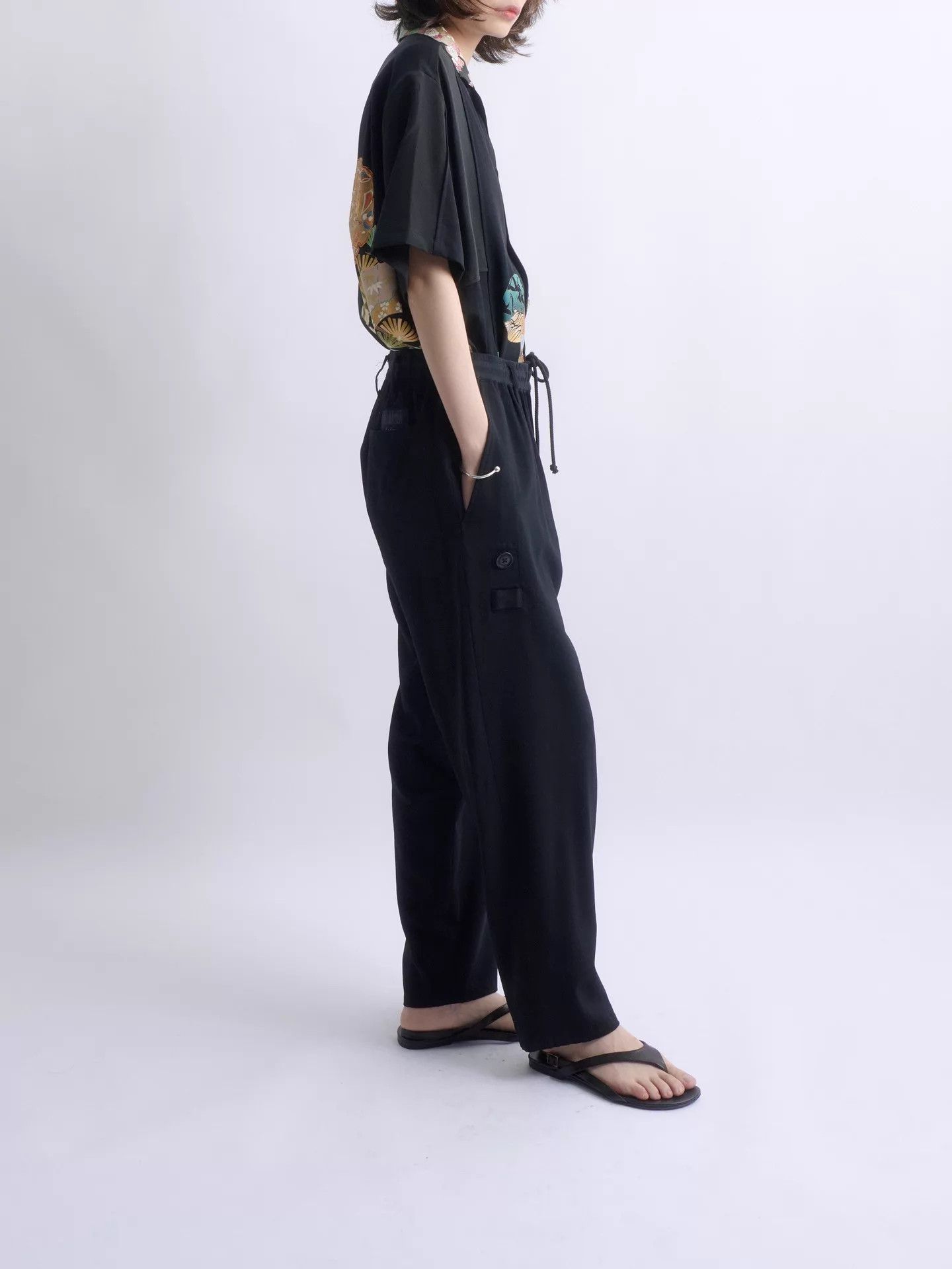 Yohji Yamamoto YOHJI YAMAMOTO Reg Elastic Waist Loose Tapered Pants Size US 29 - 2 Thumbnail