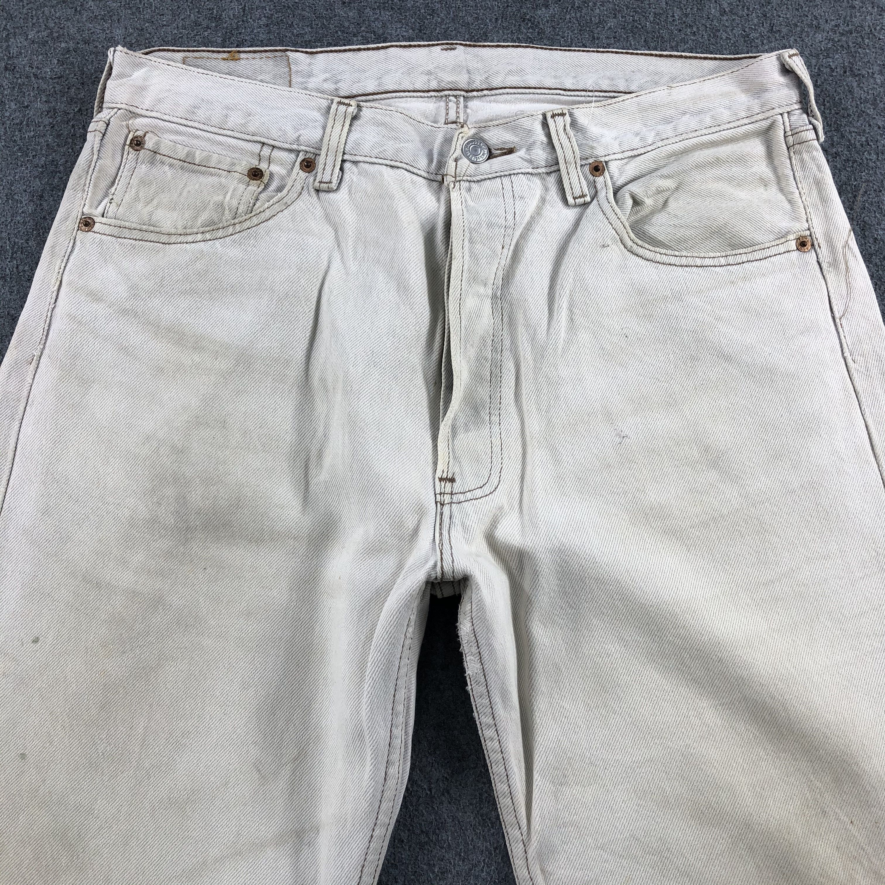 Levi's 90s Vintage Light Wash Levis 501 Jeans-J1551 Size US 34 / EU 50 - 3 Thumbnail