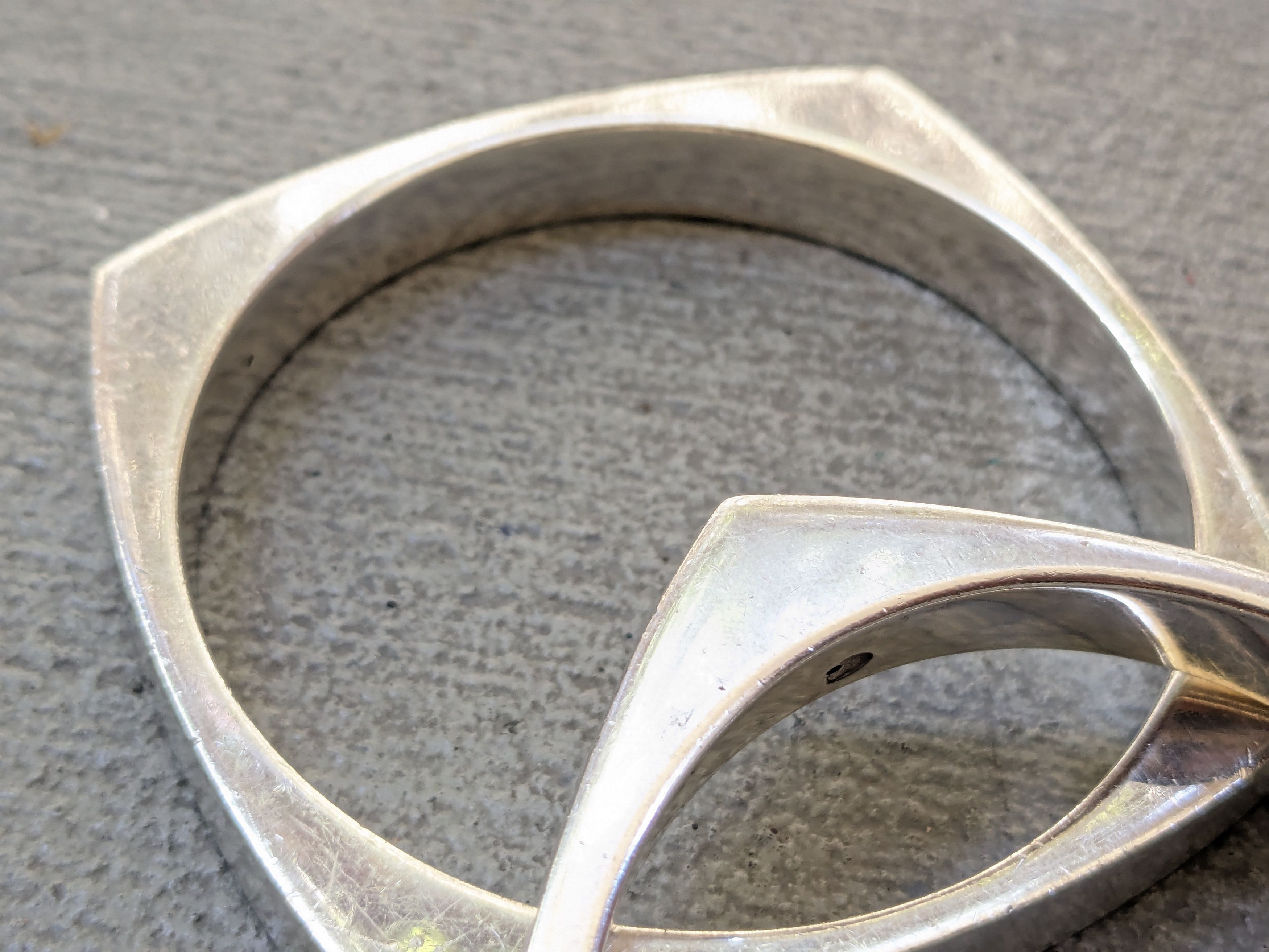 Gucci × Tom Ford × Vintage Gucci Sterling Silver Bracelet Modern Industrial 7.25 Bangle Size ONE SIZE - 5 Thumbnail