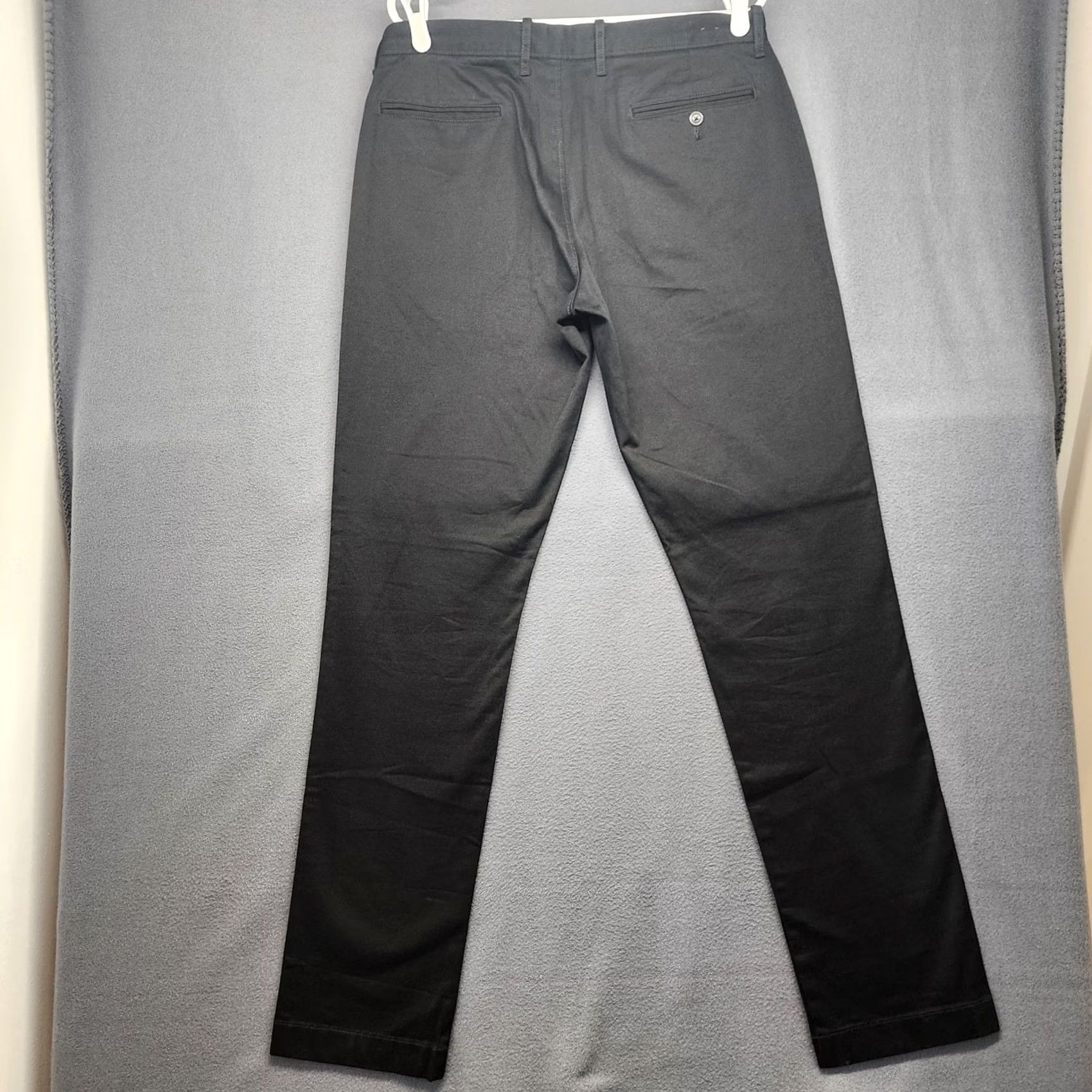 J.Crew J.CREW Pants Mens 33x33 Black Stretch Cotton Blend Tapered Leg Chino Zip Flat Front 5-Pocket Mens Regular Waist 33 Inseam 33in Size US 33 - 2 Thumbnail