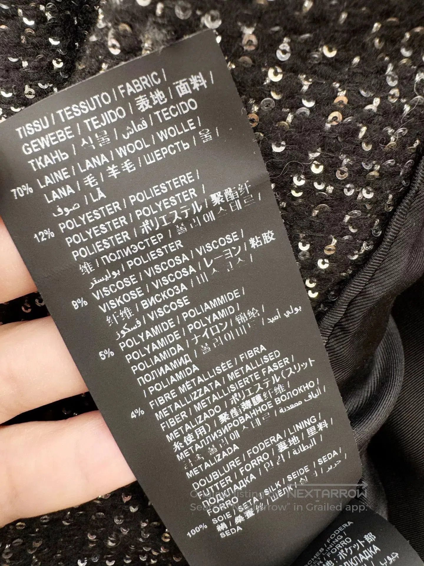 Saint Laurent Paris Saint Laurent Silver Sequin Double. Size S / US 4 / IT 40 - 4 Thumbnail