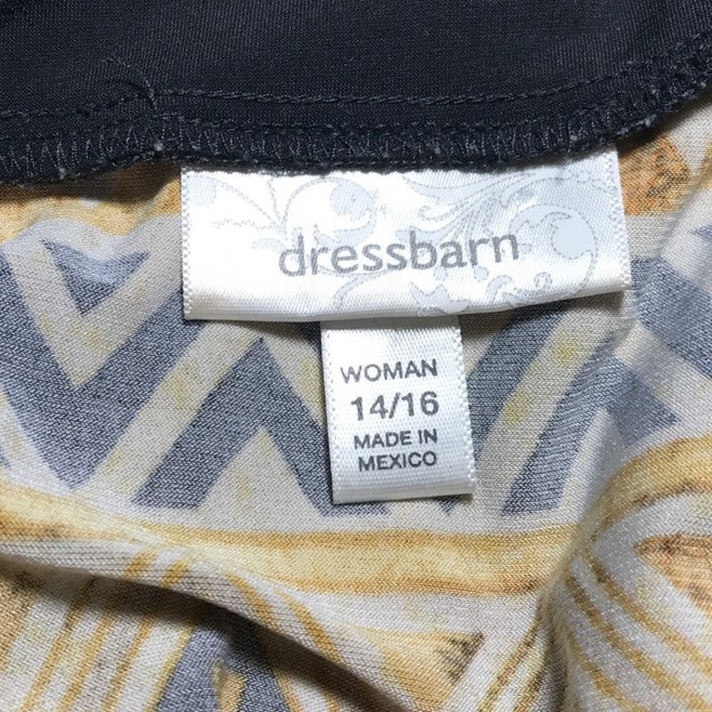 Other DressBarn Geometric Square Neckline 3/4 Sleeve Blouse 14/16 Size XL / US 12-14 / IT 48-50 - 3 Thumbnail