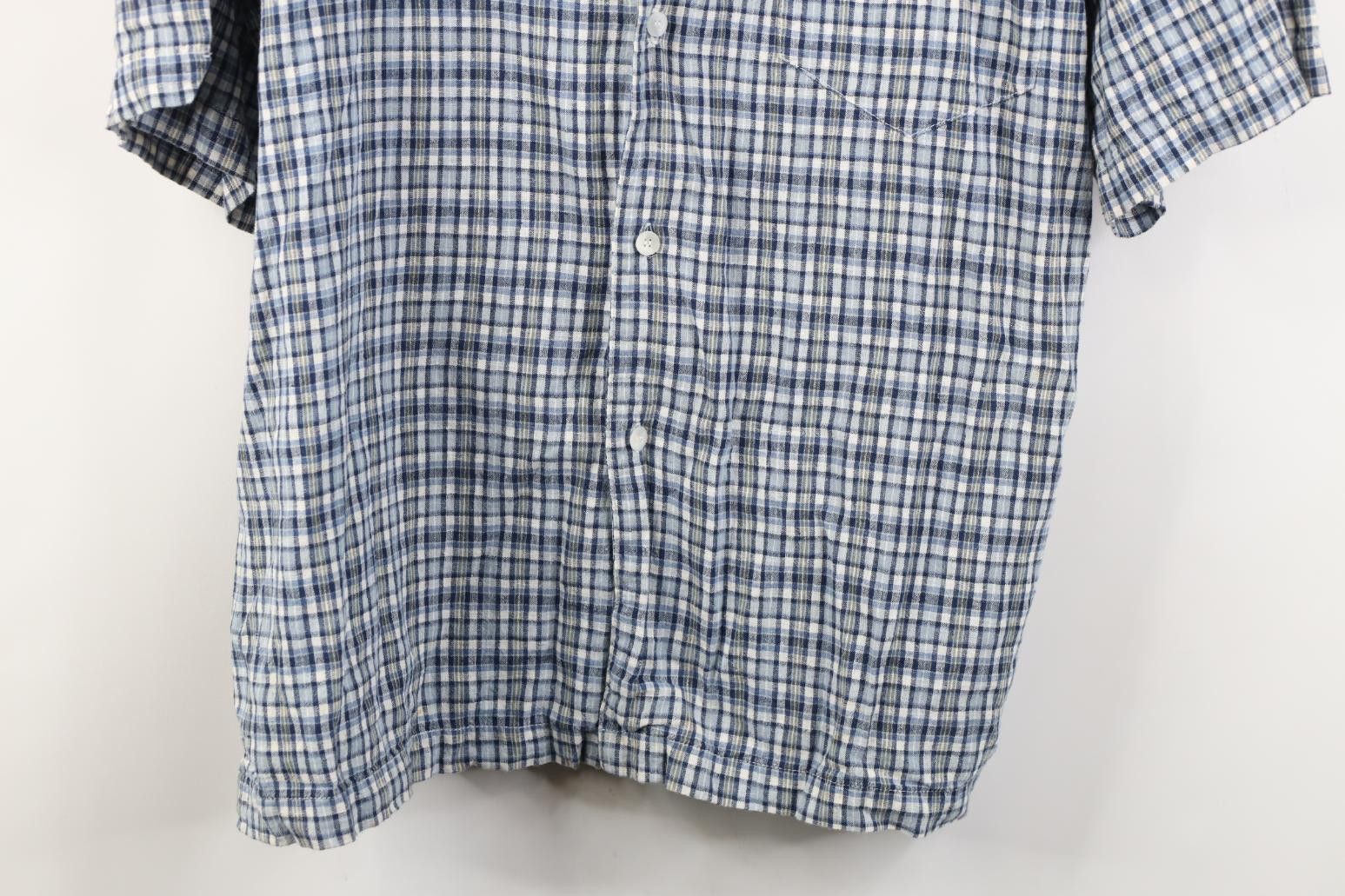 Vintage Vintage 90s Streetwear Looped Collar Button Shirt Plaid Size US L / EU 52-54 / 3 - 3 Thumbnail