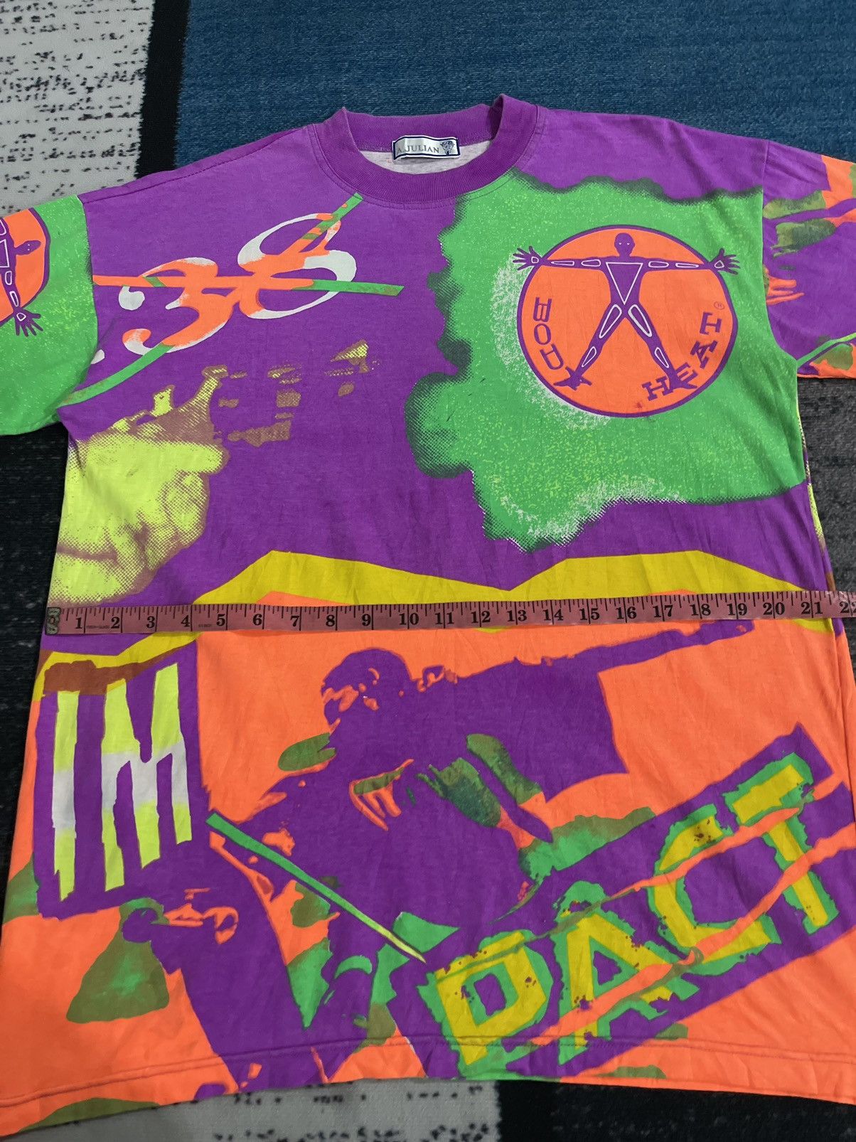 Japanese Brand × Vintage VINTAGE BODY HEAT FULLPRINT MULTICOLOUR TSHIRT Size US L / EU 52-54 / 3 - 8 Thumbnail