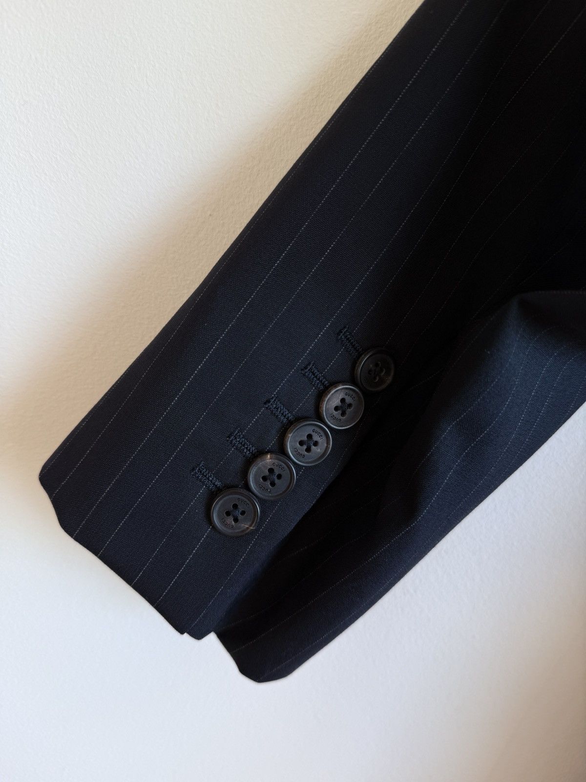 Gucci Gucci Navy Wool Stripes Suit 54 Size 54R - 10 Thumbnail