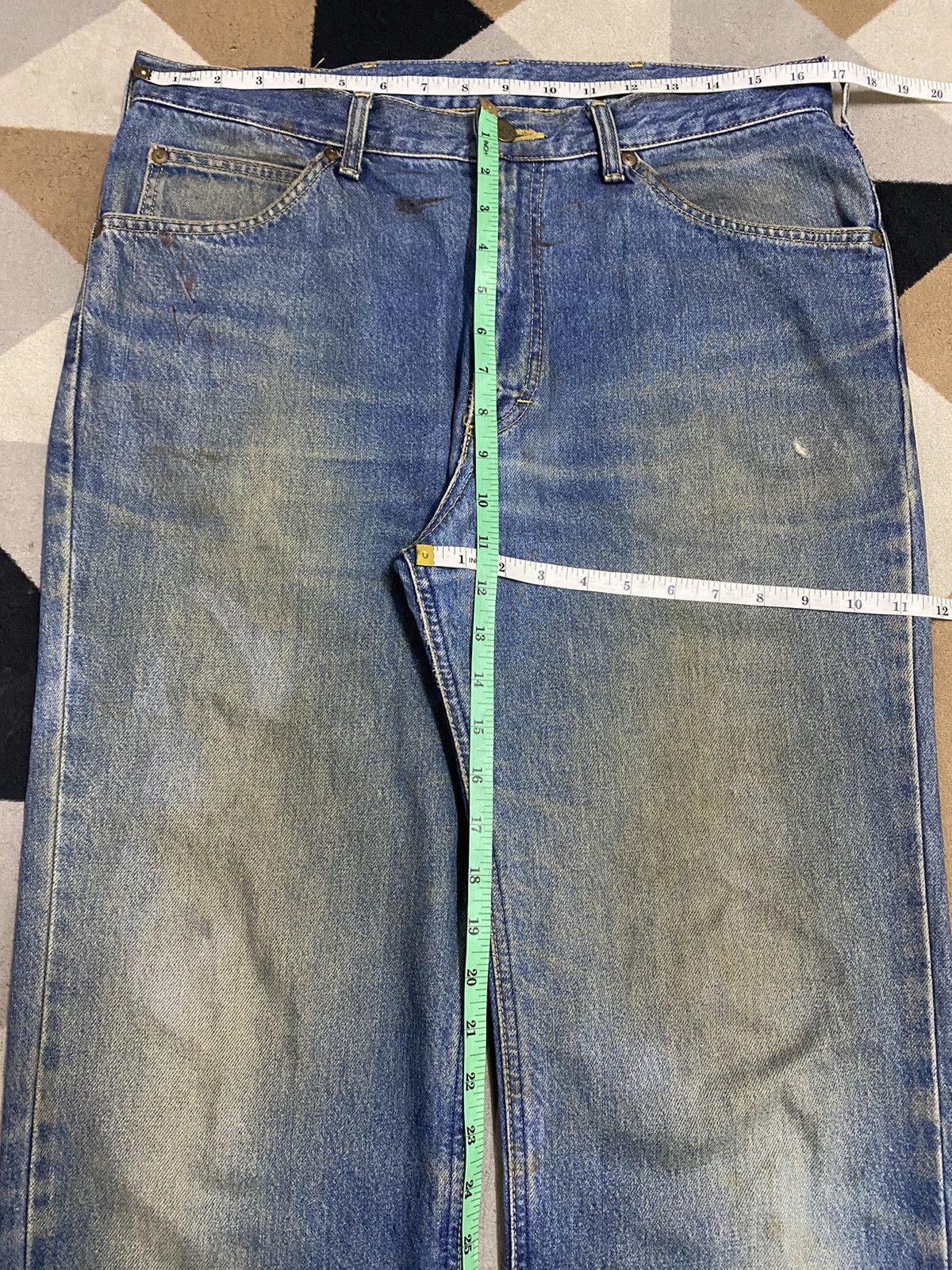 Lee Vintage Lee Mud Wash Distressed Loose Jeans Size US 33 - 13 Thumbnail