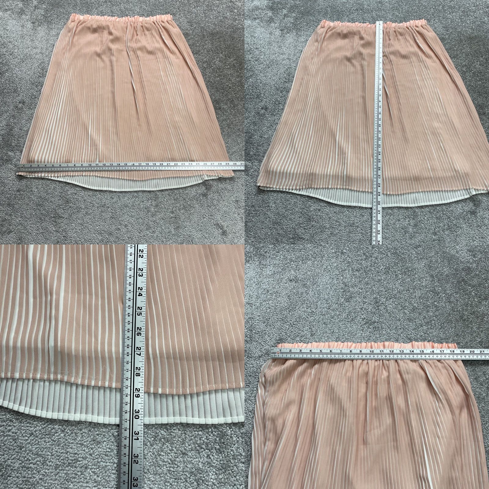 Vintage Adiva Skirt Womens XL Peach A-Line Midi Pleated Elastic Waist Polyester Ladies Size 40" / US 18 - 8 Thumbnail