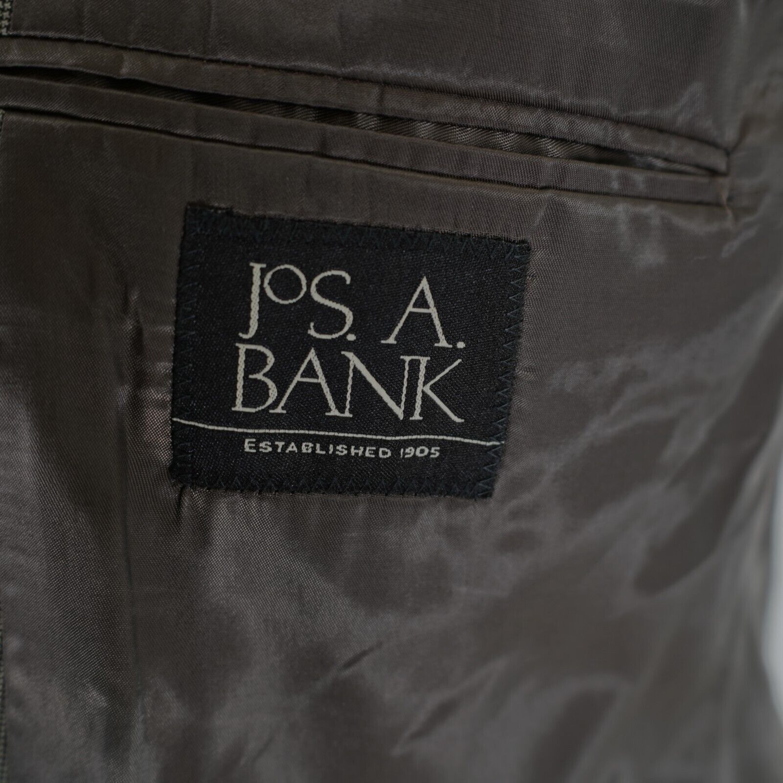 Jos. A. Bank Jos A Bank Textured Wool Beige Black Star Check 44R Blazer 2 Size 44R - 8 Thumbnail