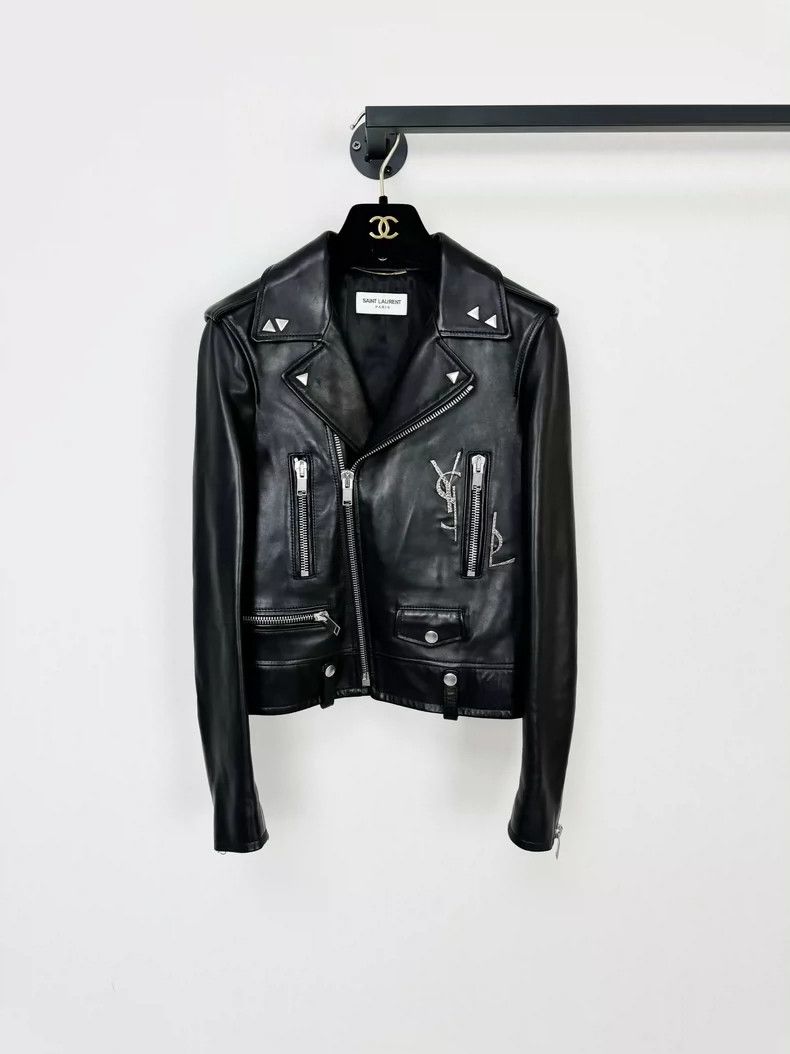 Saint Laurent Paris Saint Laurent Leather Biker Jacket in Black Size US S / EU 44-46 / 1 - 1 Thumbnail