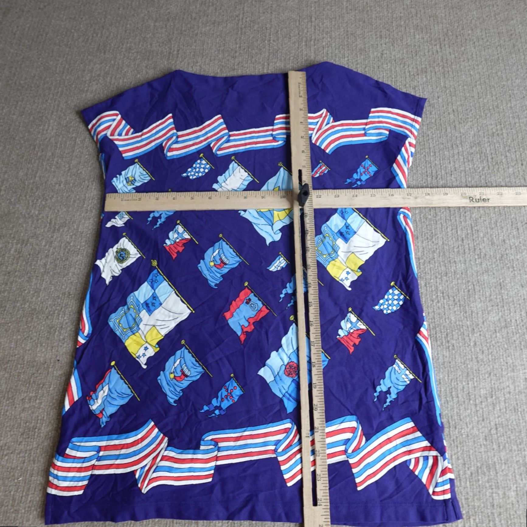 J.McLaughlin J. McLaughlin Womens Top XS Blue Catalina Nautical Geometric Knit Tank Short Sleeve Collared Pullover Regular Summer Casual Size XS / US 0-2 / IT 36-38 - 4 Thumbnail