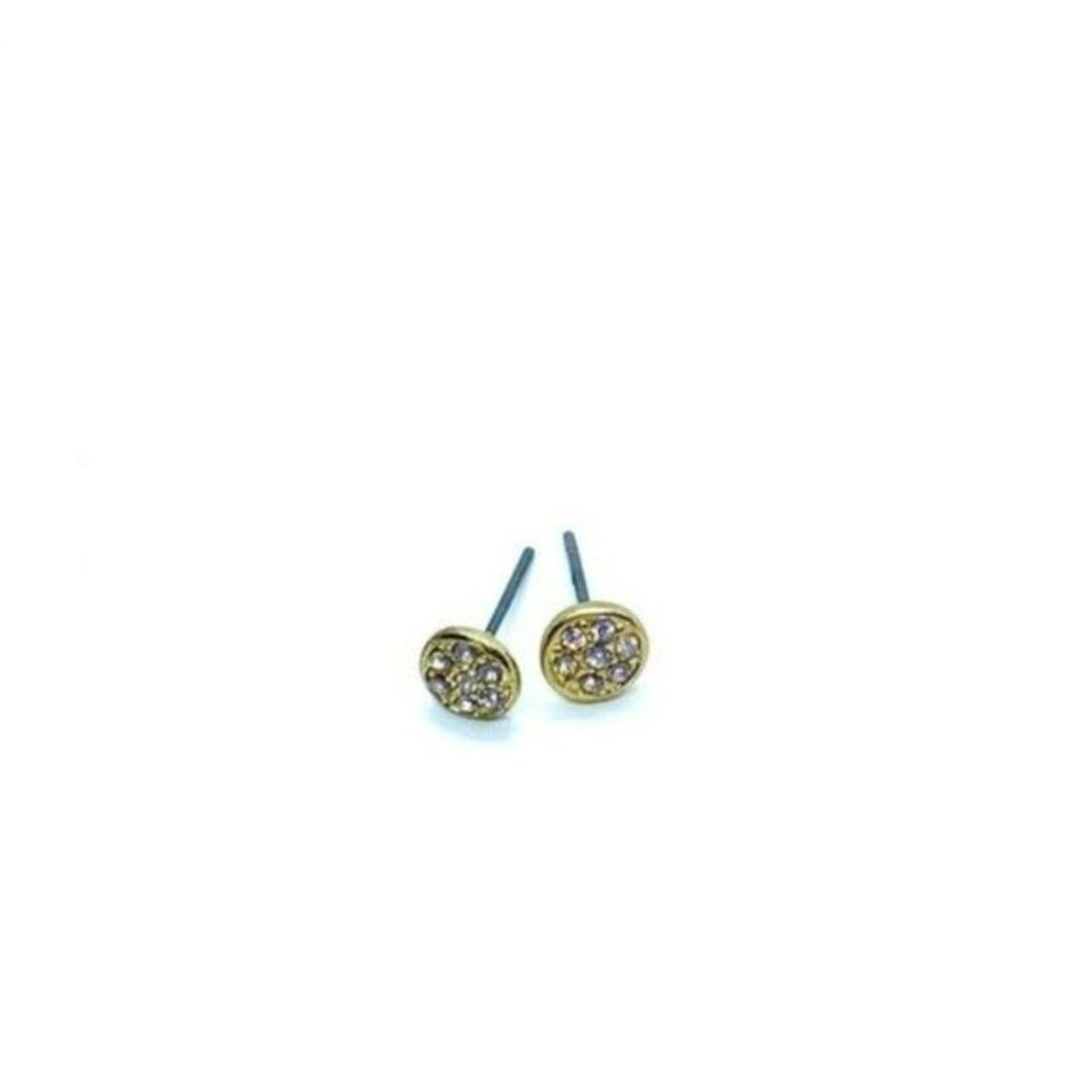 Handmade Gold-Tone Lavender Purple Rhinestone Stud Earrings Size ONE SIZE - 5 Thumbnail