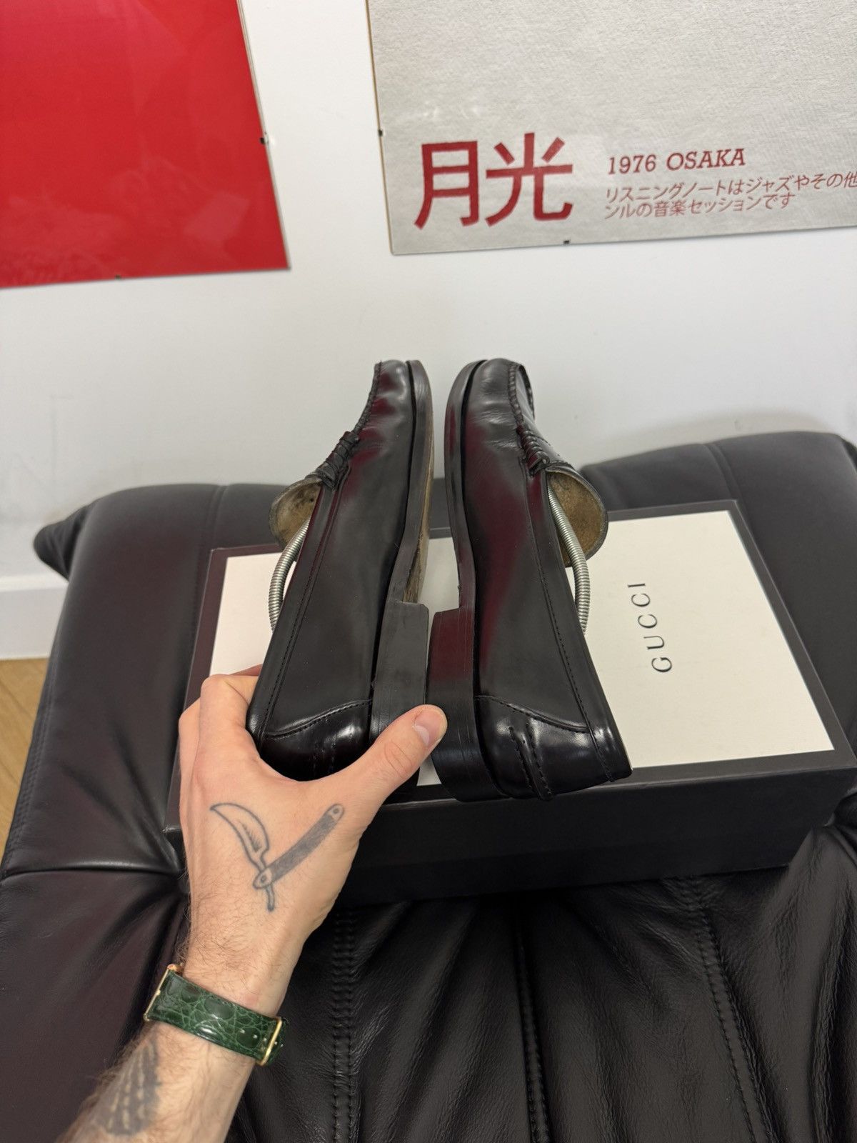 Vintage Black High Quality Leather Loafers Vintage Y2k Italy Hype Size US 11.5 / EU 44-45 - 5 Thumbnail